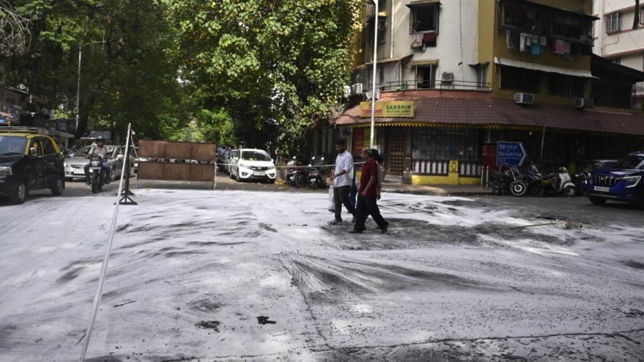 Work at Dilip Gupte Road in the Mahim area of the city, which was scheduled for completion by May 31, appeared to be receiving final touches on Saturday