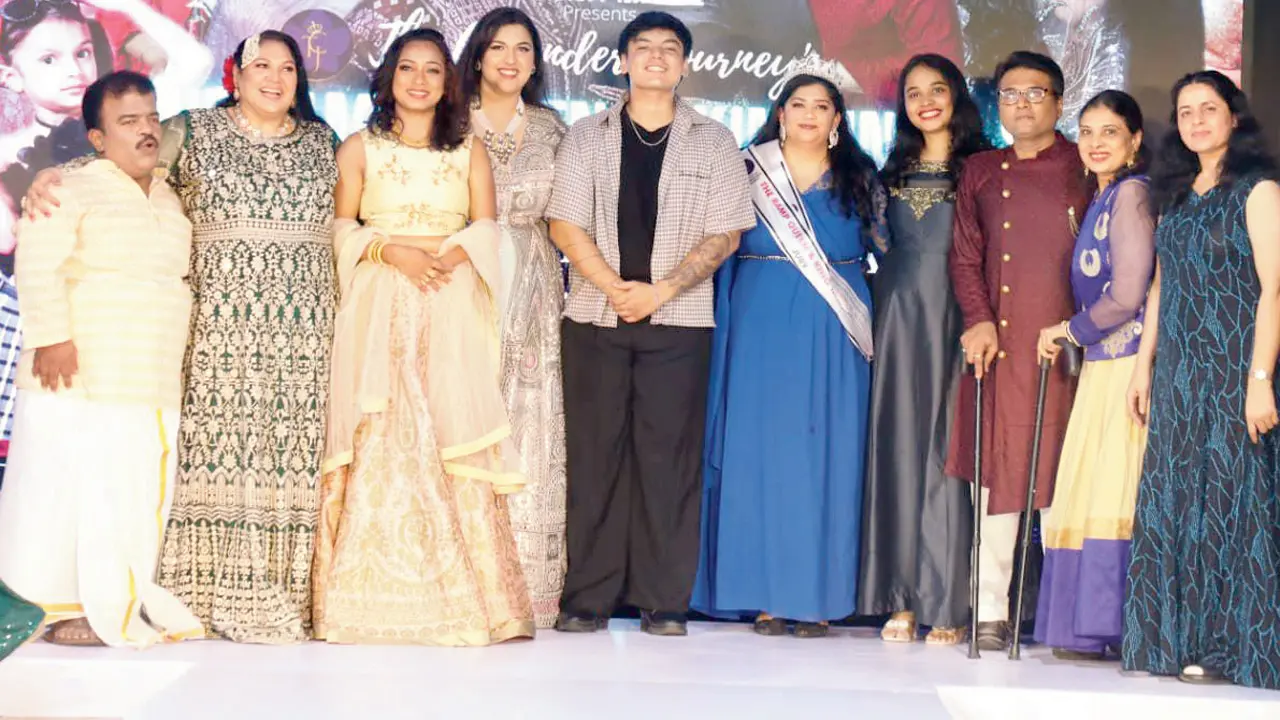 Participants take the stage at the fashion show in Andheri. PIC COURTESY/BEENA MALJI