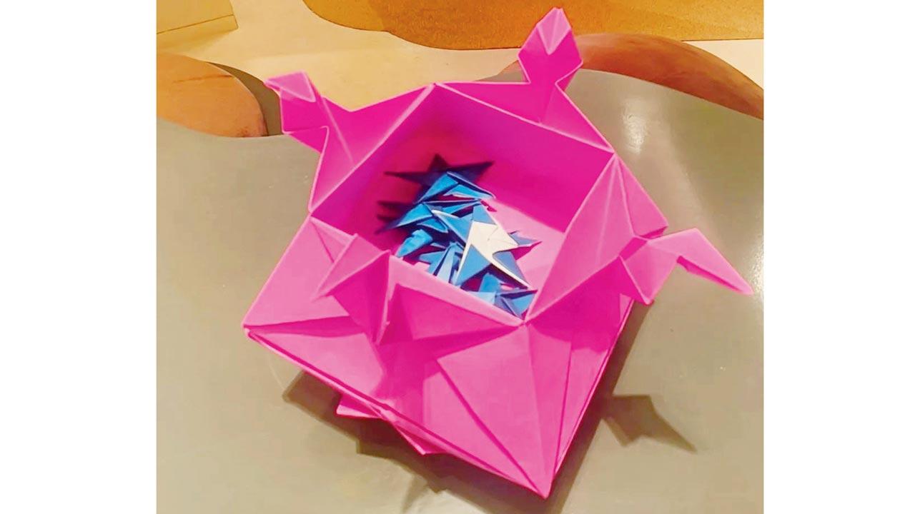 A box made using origami