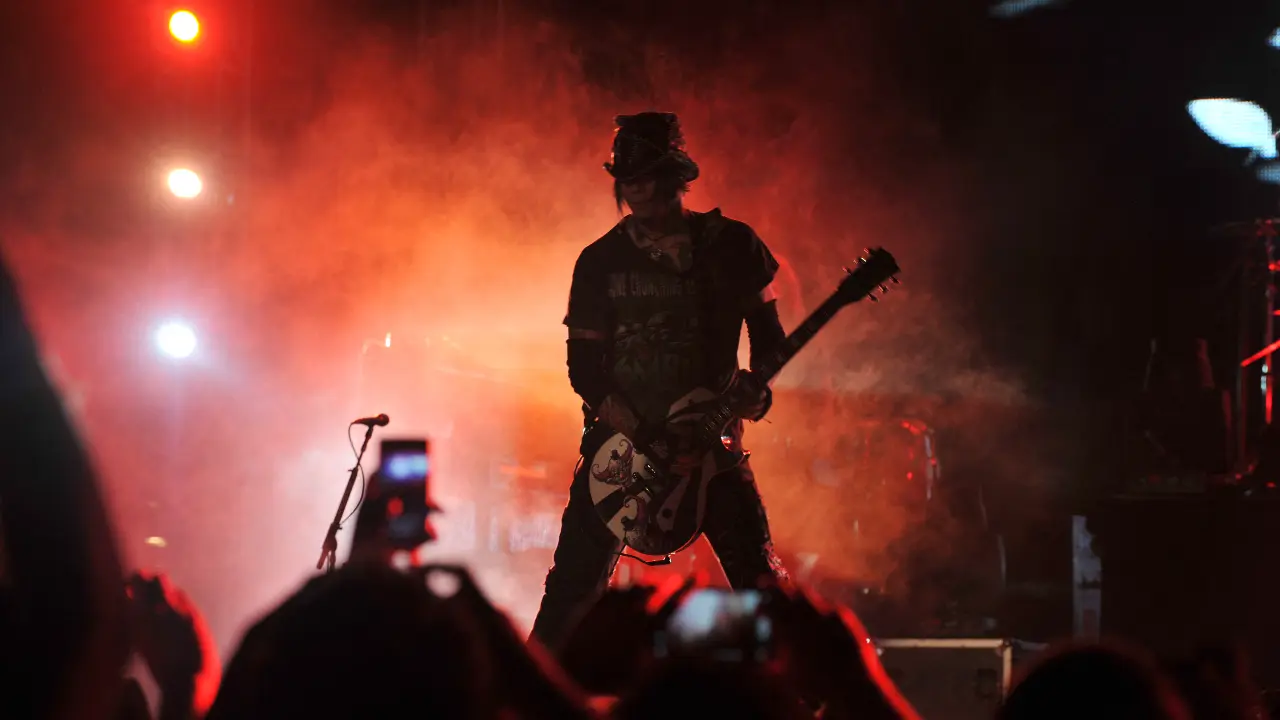 This time around, the band not only has Axl Rose, but also Slash, Michael Andrew McKagan (Duff McKagan), Darren Arthur Reed (Dizzy Reed), Melissa Reese, Richard Fortus and Isaac Carpenter. In photo, guitar player DJ Ashba who performed with Guns N' Roses during their India tour, performs in Bengaluru