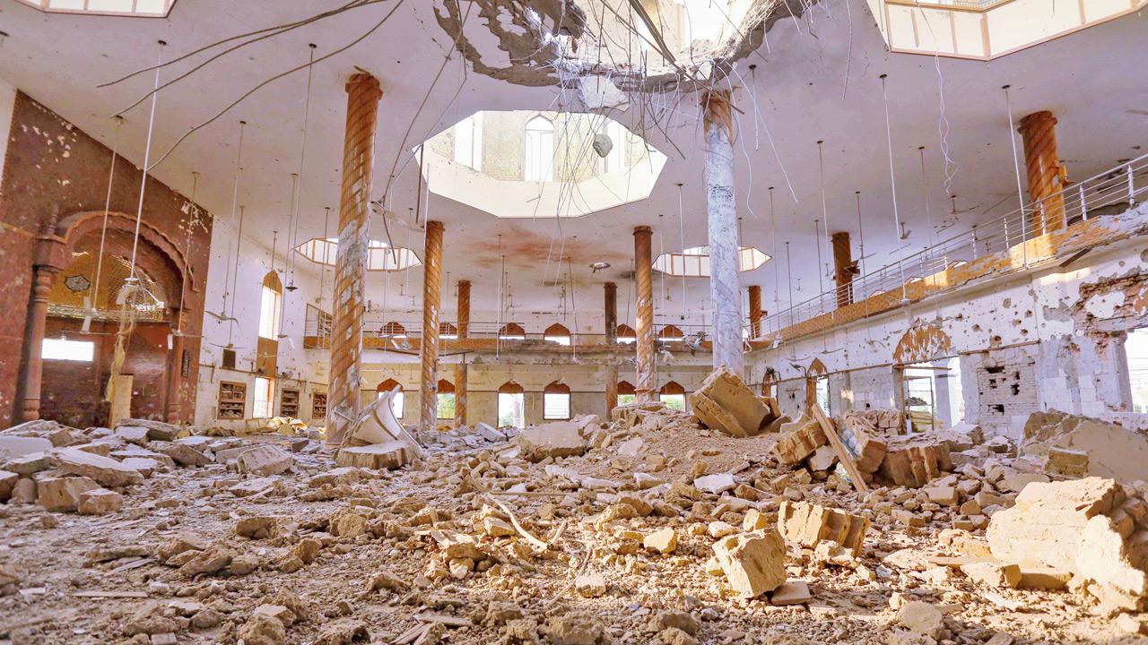 A damaged seminary at Ahmedpur Sharqia in Pakistan’s Punjab province after the strike. Pic/AFP