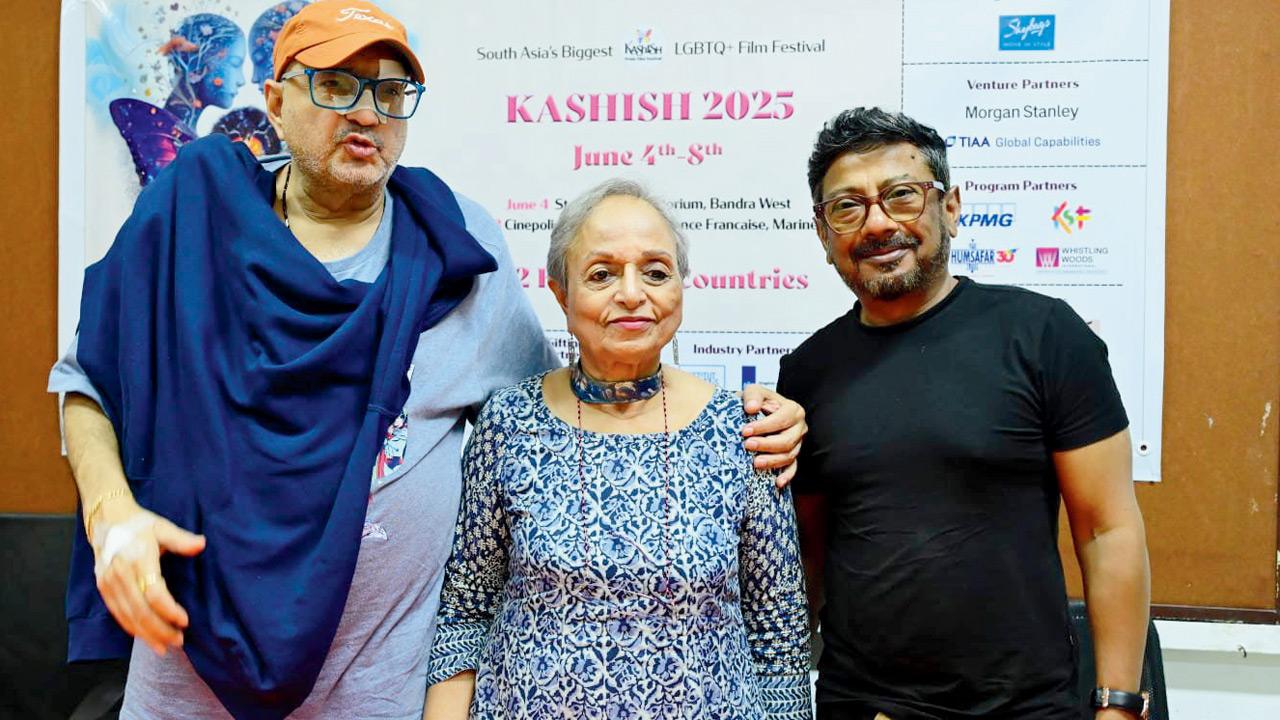 Viveck Vaswani, Arunaraje Patil and Onir at the press conference. Pics/Nimesh Dave