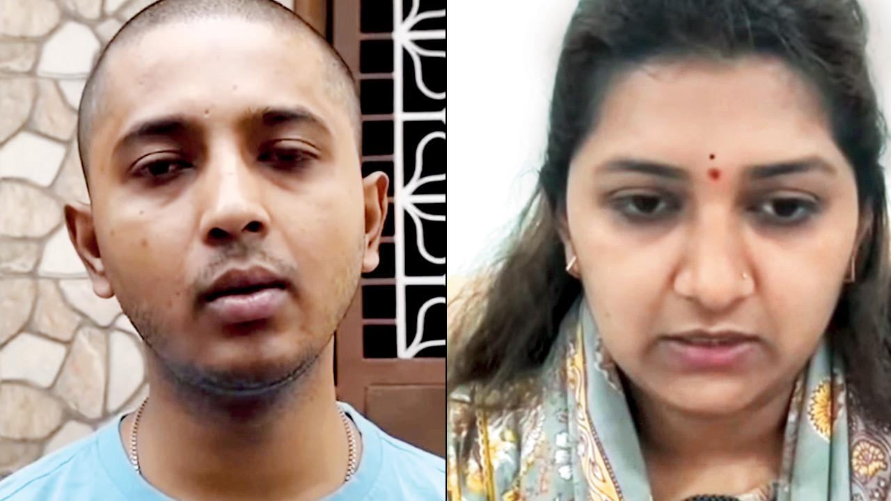 (left) Kunal Ganbote, son of Kaustubh Ganbote; Asavari Jagdale, daughter of Santosh Jagdale