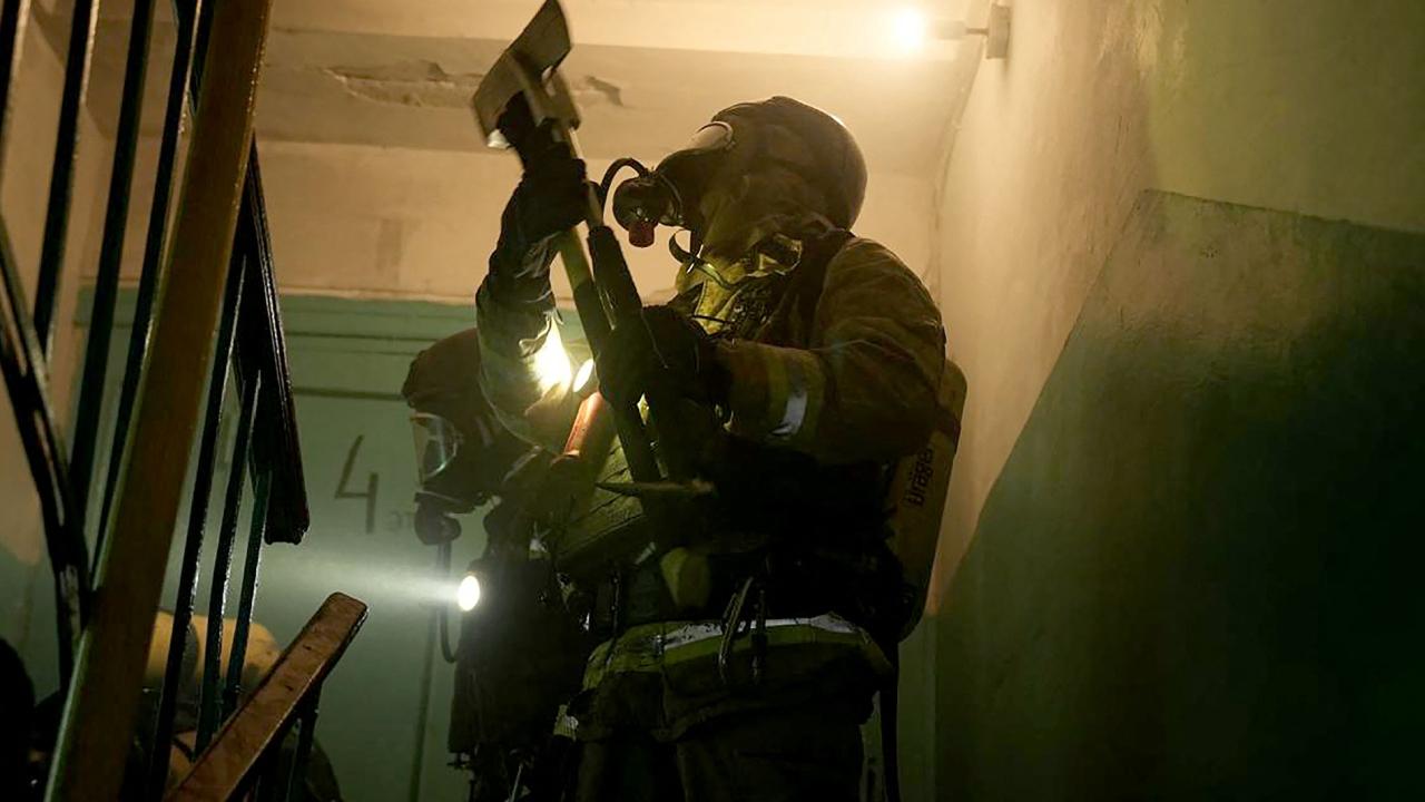 Explosions and machine gun fire wre heard throughout Kyiv as many sought shelter in subway stations