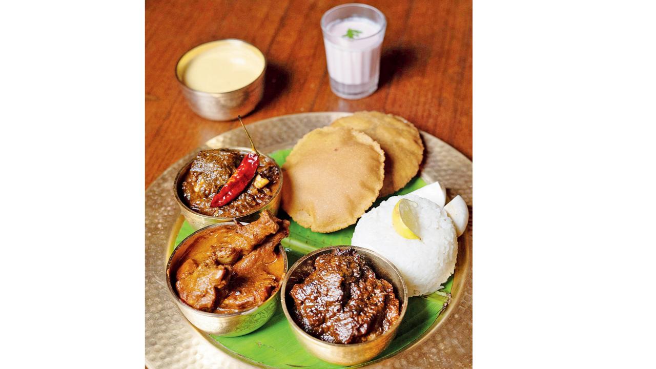 The non-vegetarian thali. Pics Courtesy/Team Hylo