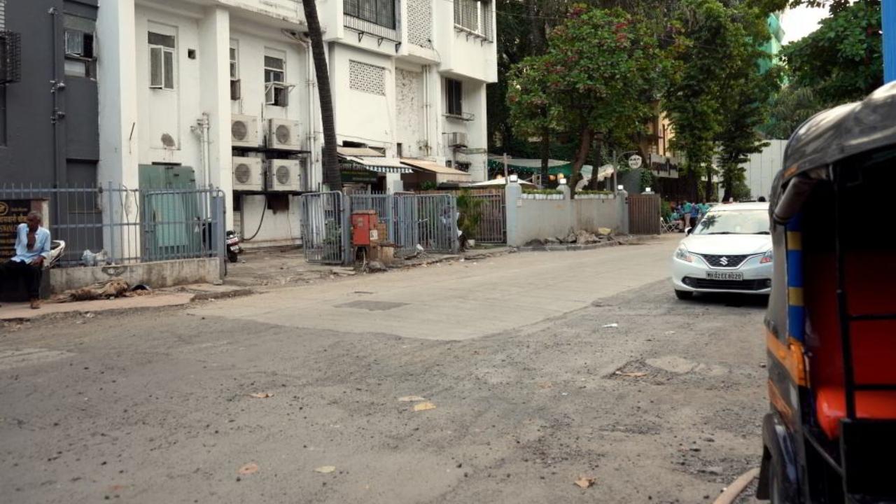 Cement road construction on Main Avenue Road in the Santacruz (West) area of the western suburbs of Mumbai appeared to be completely finished on May 30