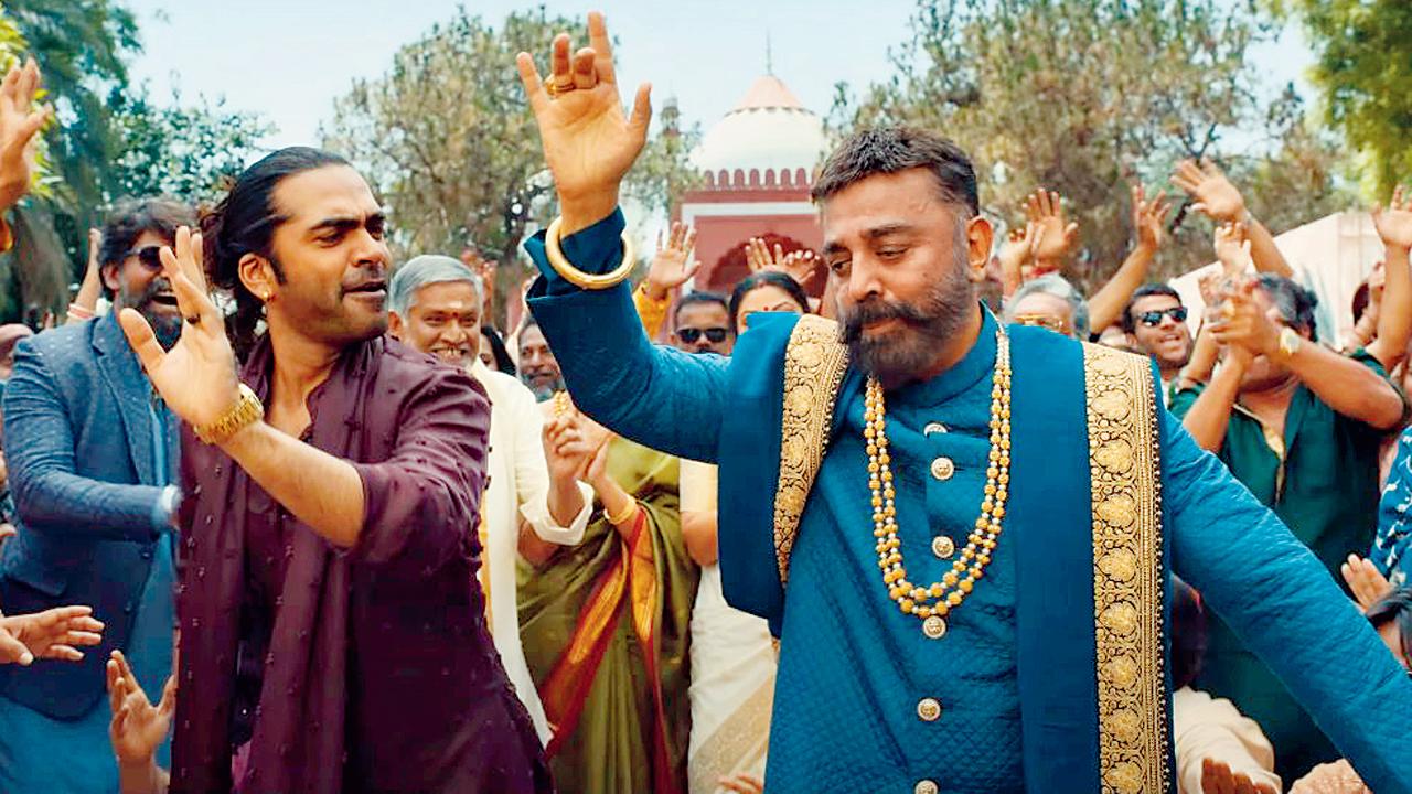 (From left) Silambarasan TR and Kamal Haasan play gangsters in the June 5 release. Pic/Instagram