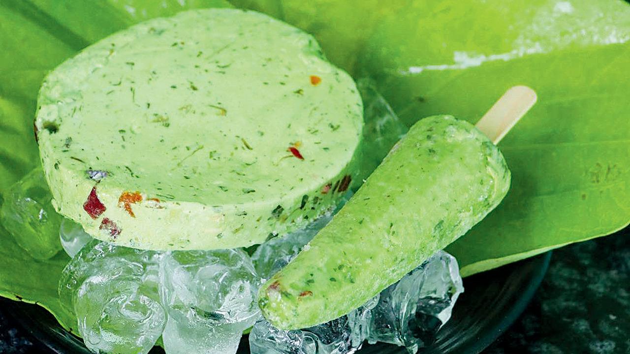 Green fillings (Pic Courtesy: Kulfi House)
If the strawberry and mango flavours get too regular, grab a bite of this refreshing meetha paan-flavoured variant.
AT Kulfi House, 3, Crystal Corner, Suyog Nagar, Vasai WestCALL 8433518974 COST Rs 40 onwards
Read full story: Cool down this summer with diverse flavours of kulfi at these places in Mumbai