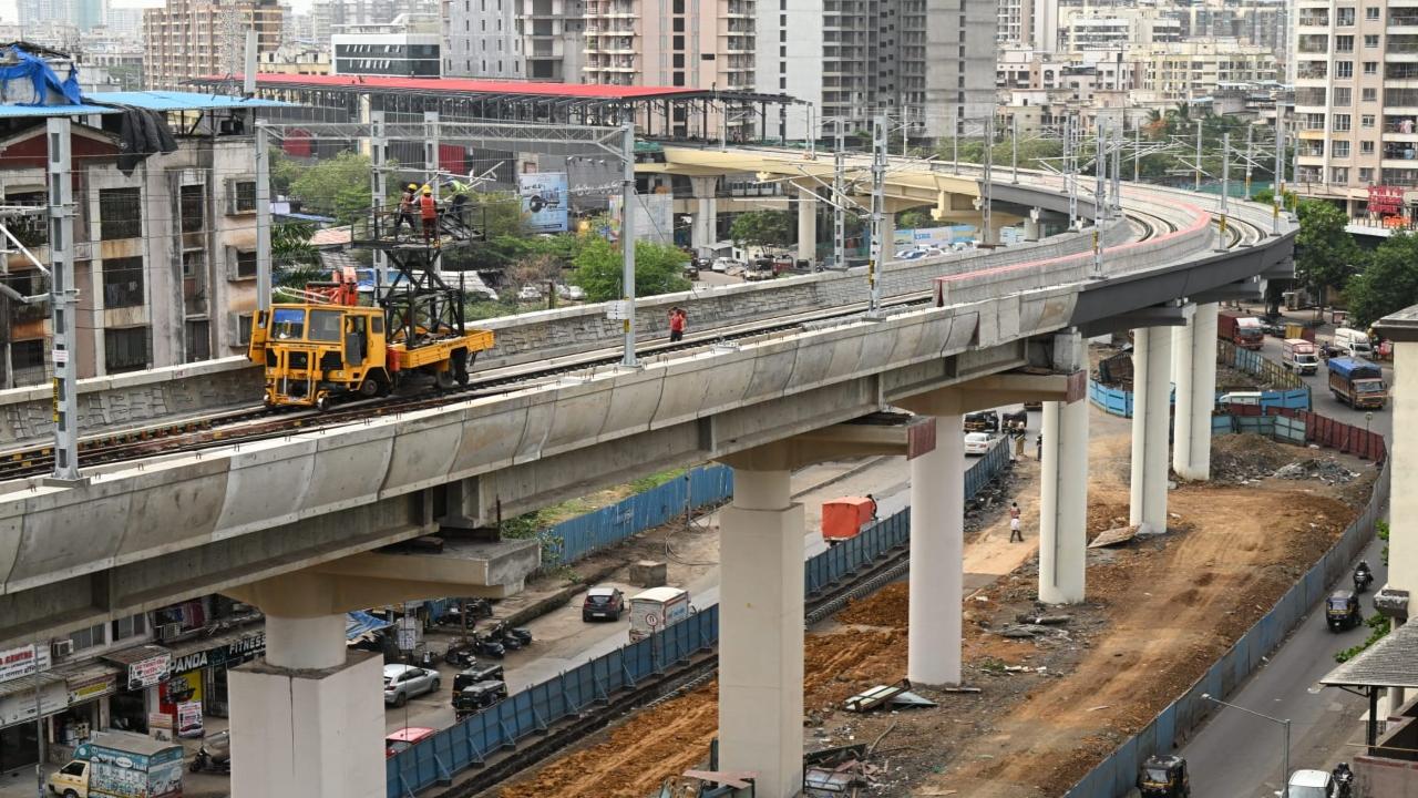 Phase-1 spans 4.4 km, running from Dahisar (East) to Kashigaon, with stations at Dahisar (East), Pandurangwadi, Miragaon, and Kashigaon