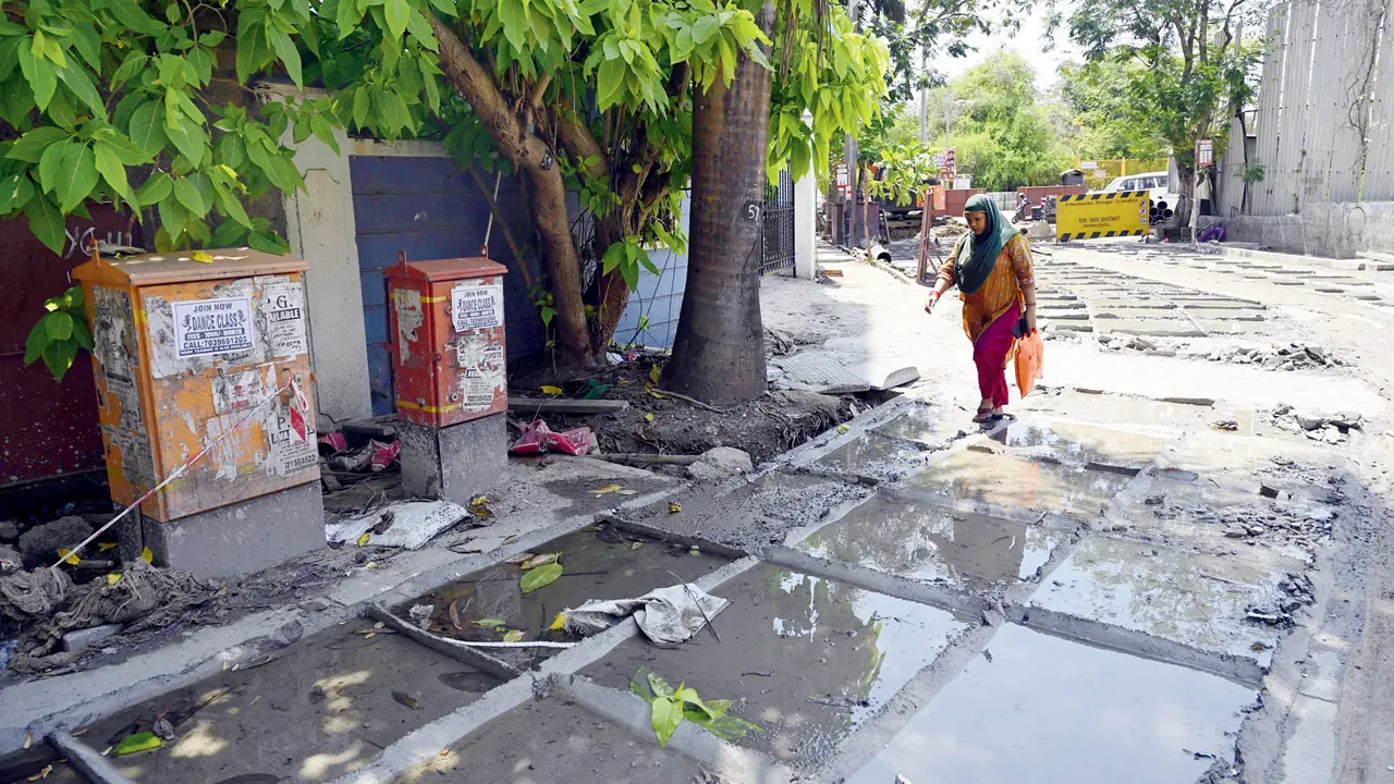 A section of Jankidevi School Road in Andheri West. Pics/Ashish Raje