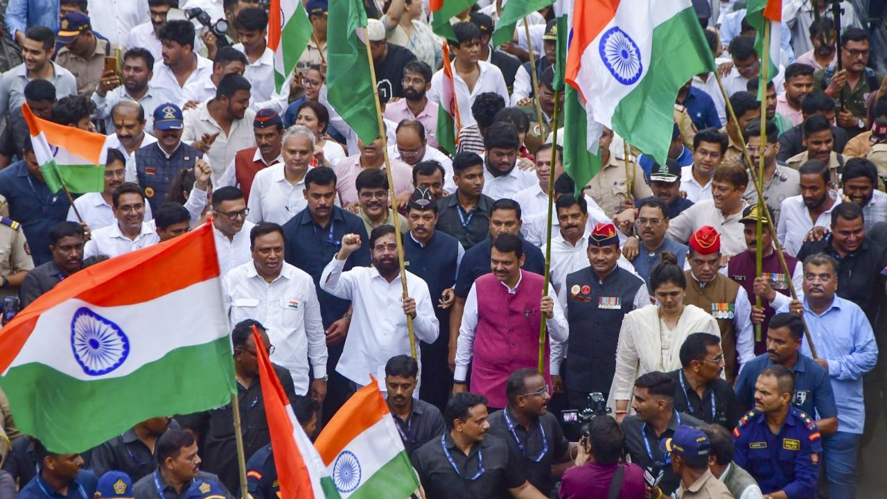The 11-day-long nationwide 'Tiranga Yatra' was launched after top BJP leaders, including Union ministers Amit Shah, Rajnath Singh and J P Nadda