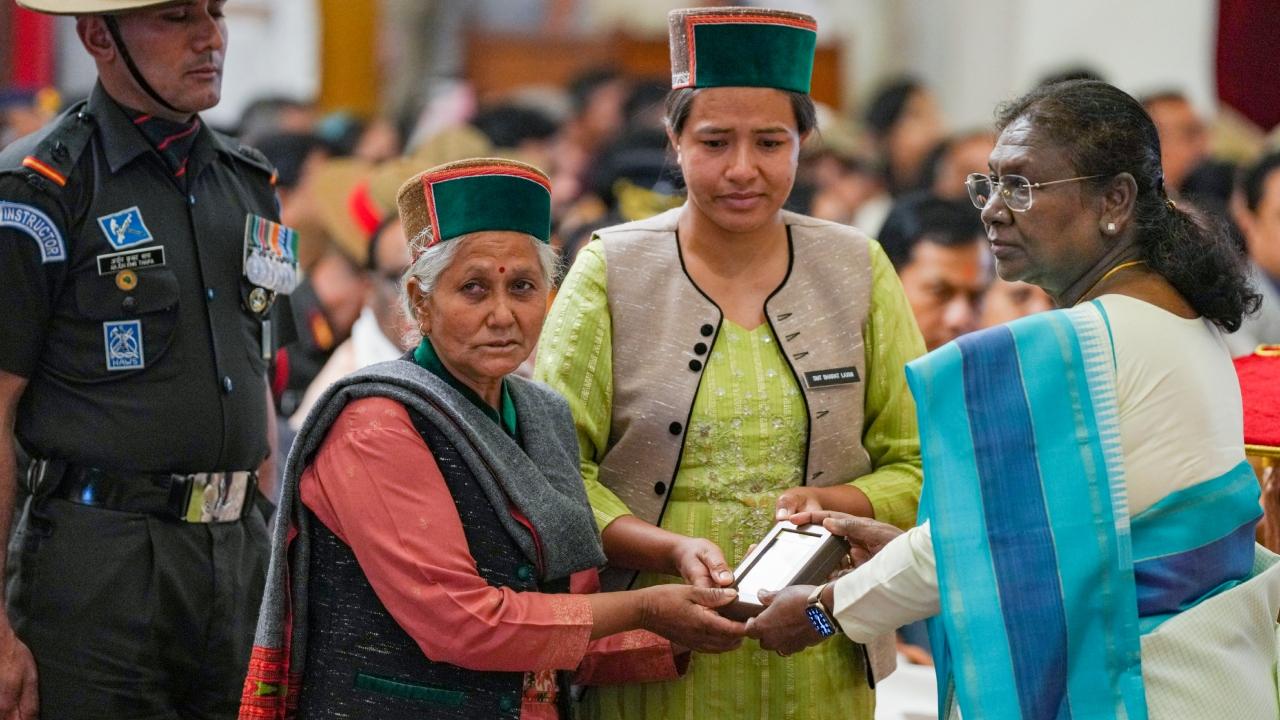 President Murmu, who is the Supreme Commander of the armed forces, also presented 33 Shaurya Chakras, including seven posthumously, to the personnel of the armed forces, Central Armed Police Forces and state/Union Territory police during a defence investiture ceremony held at the Rashtrapati Bhavan, the Defence Ministry said in a statement