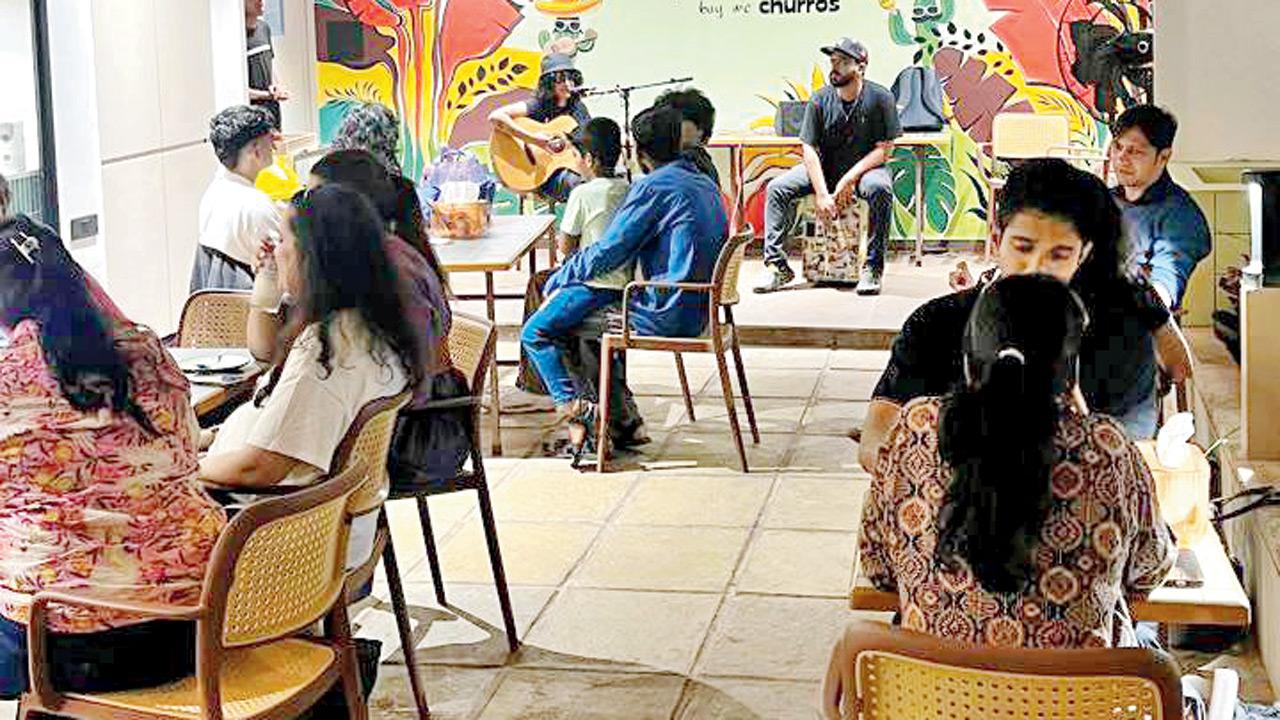 A moment from a musical jam at the café. Pic courtesy/Gracias Granny