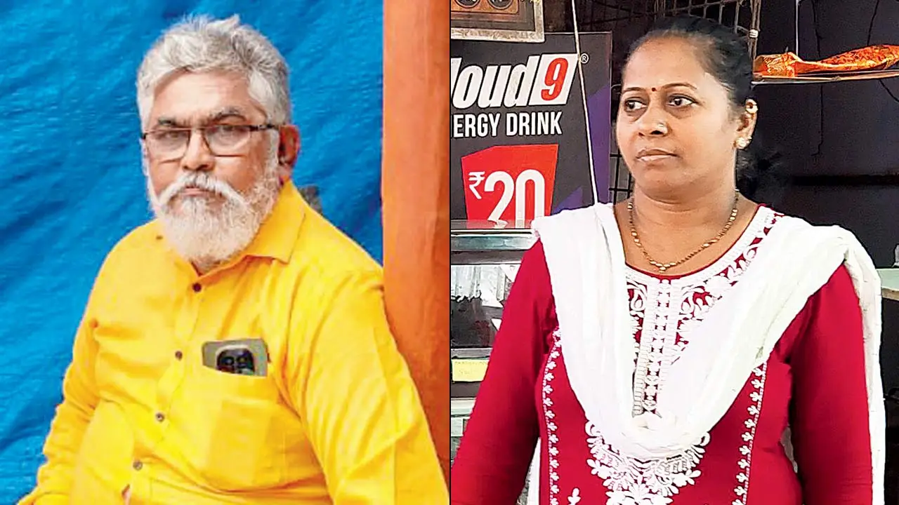Vishwanath Naik, coconut seller (right) Swapnali Chandvekar, shopkeeper