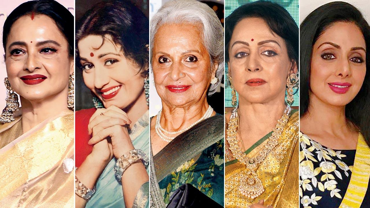 Rekha, Madhubala, Waheeda Rehman, Waheeda Rehman and Sridevi