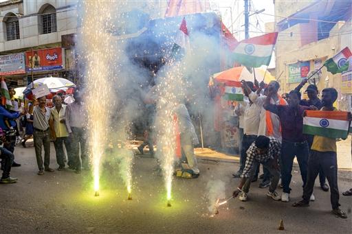 Streets of Ranchi were coloured in saffron, white and green as more groups joined in with patriotic chants and celebrations.