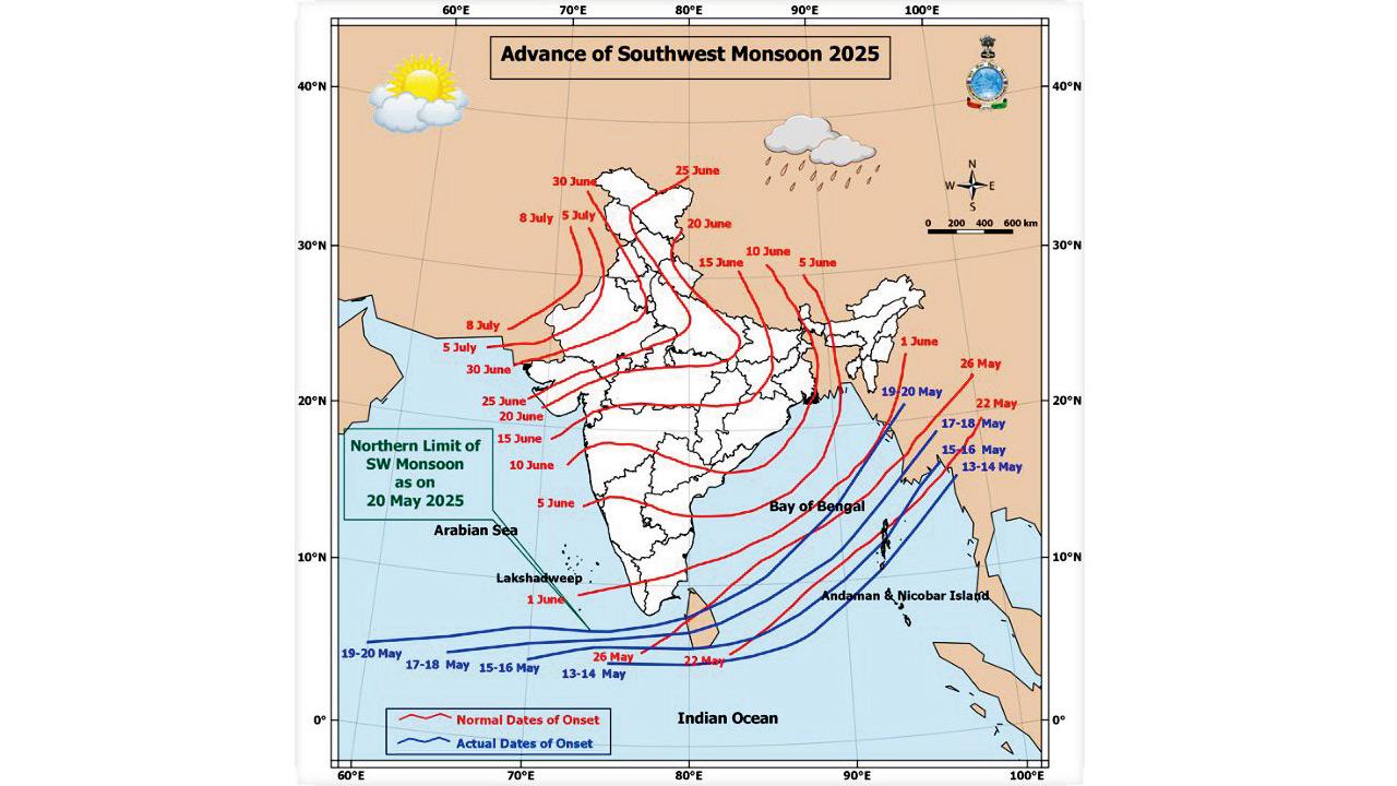 Monsoon chart for this season. Pic/By Special Arrangement