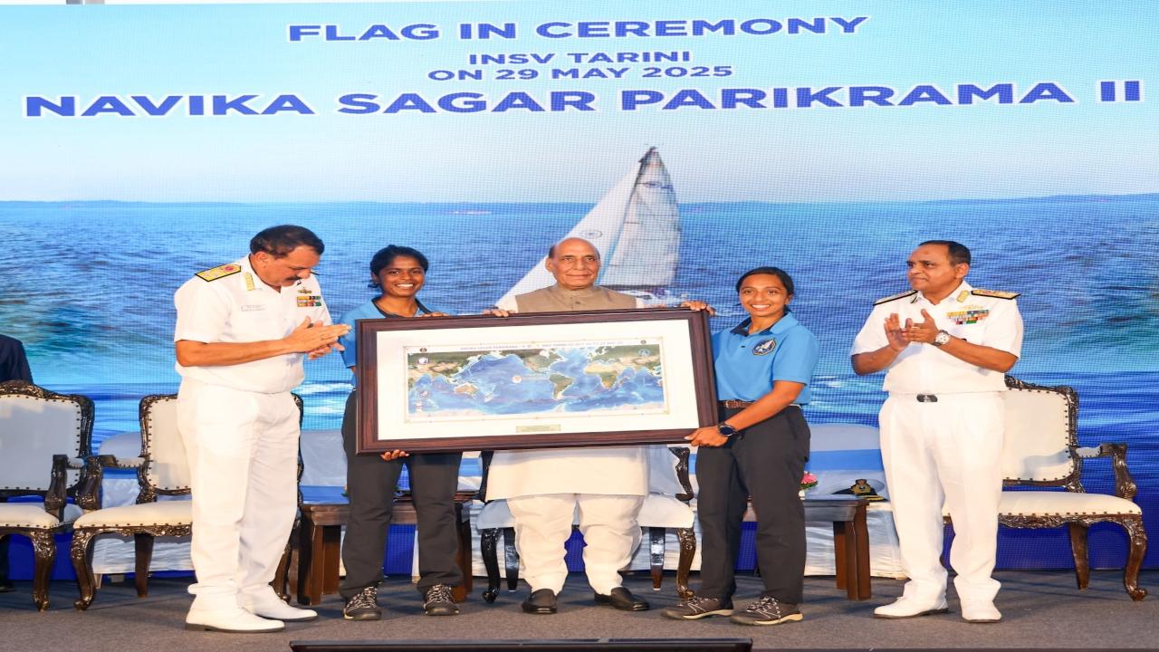 Two-member women's team of Indian Navy returns after sailing around the globe