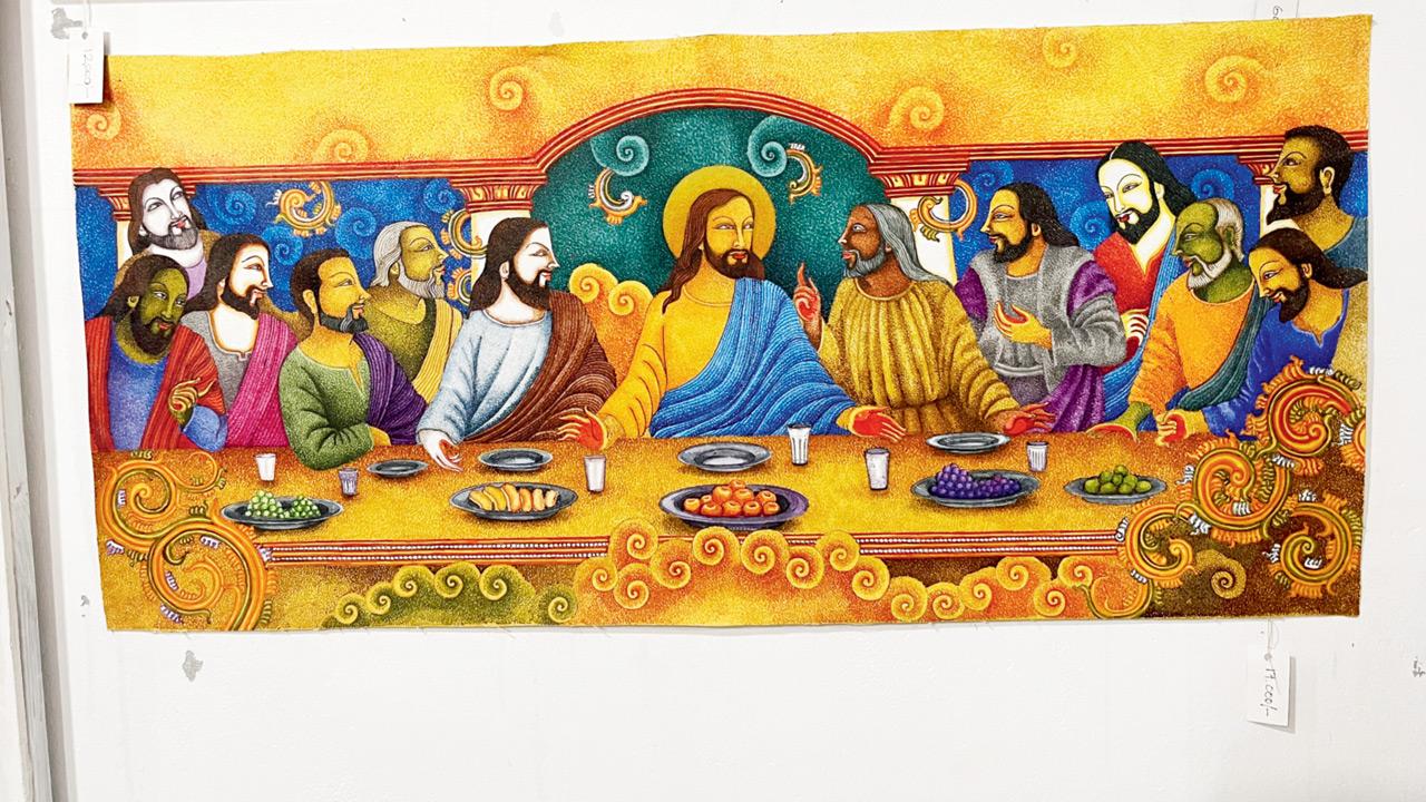 Rineesh NM’s Kerala Mural-style depiction of The Last Supper 