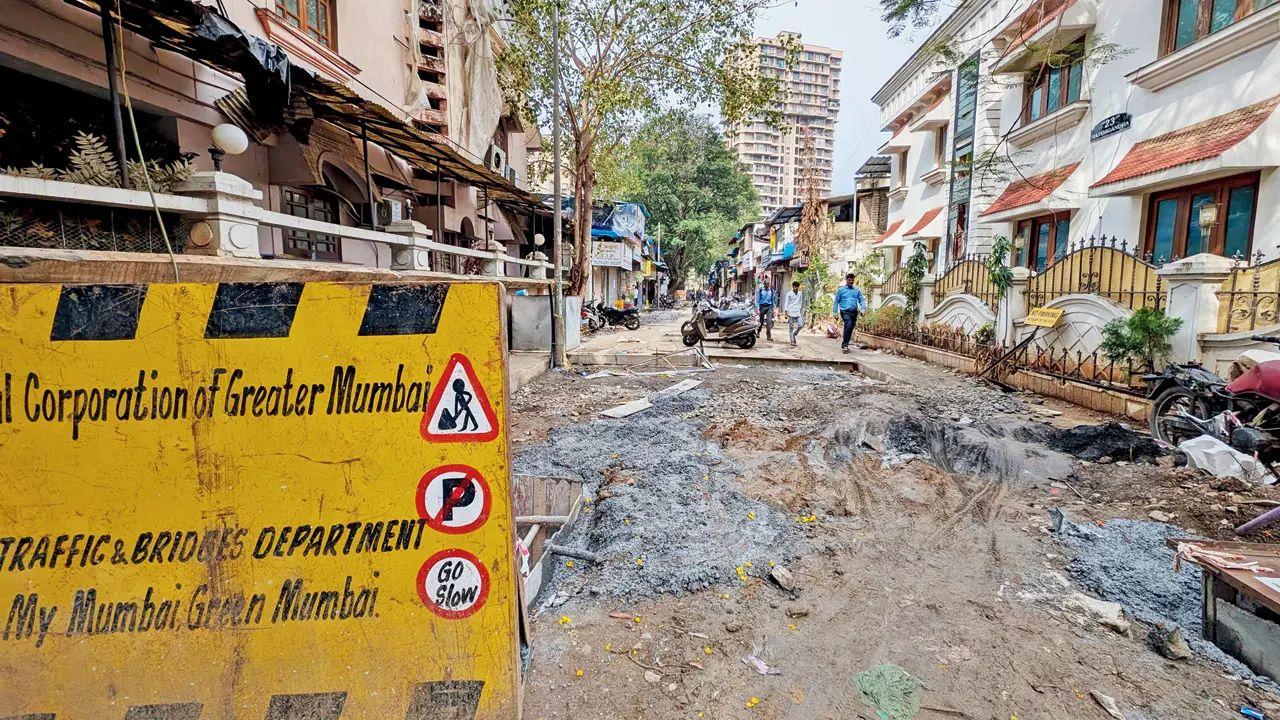 Concreting began three months ago on internal roads, including Jankidevi School Road. When mid-day visited the internal road in SVP Nagar on Friday, the pouring of concrete at two locations had not yet started