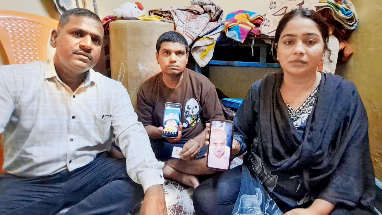 (From left) NGO activist Shyam Jhalke, Sakshi’s husband Abdul Kadir, and Sakshi Ambekar