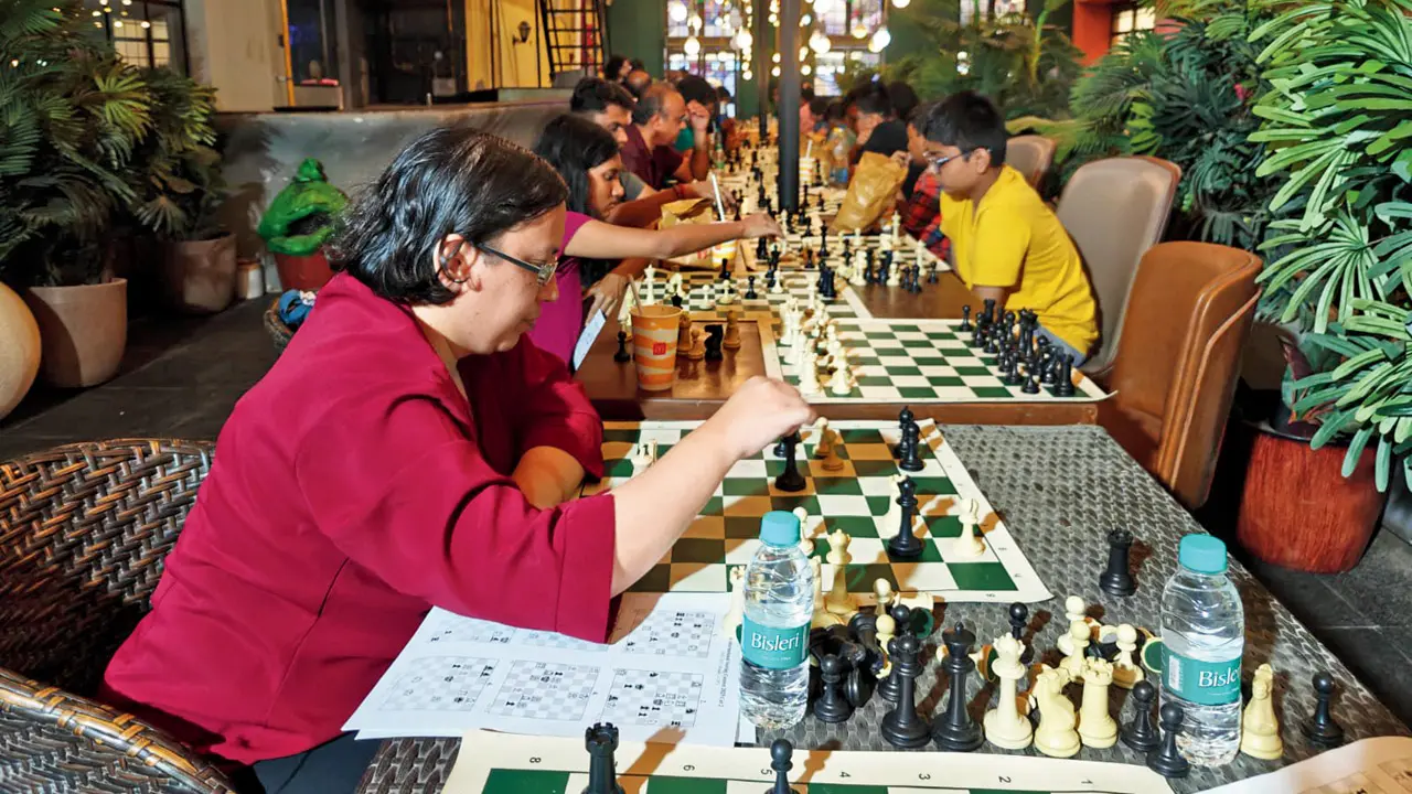 A chess player attempts to solve a  problem. Pic Courtesy/ChessBase India
