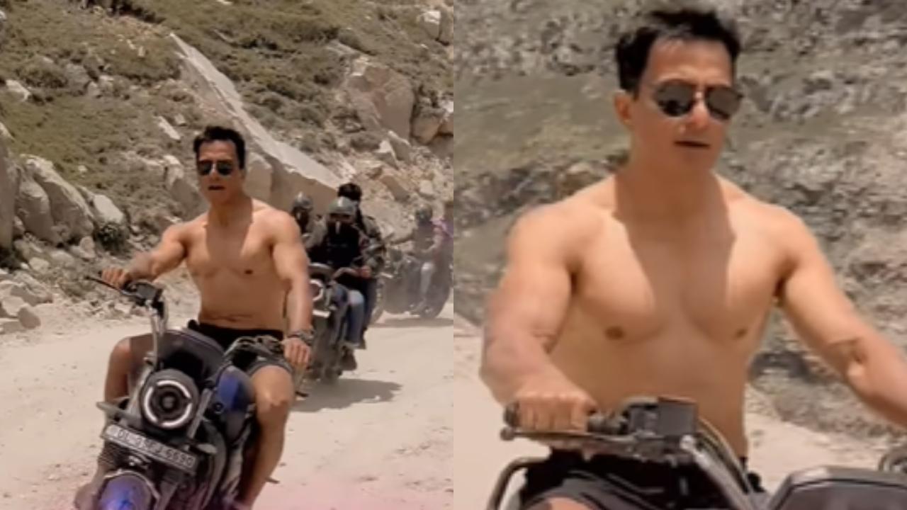 Watch! Sonu Sood rides bike without helmet; police launch investigation