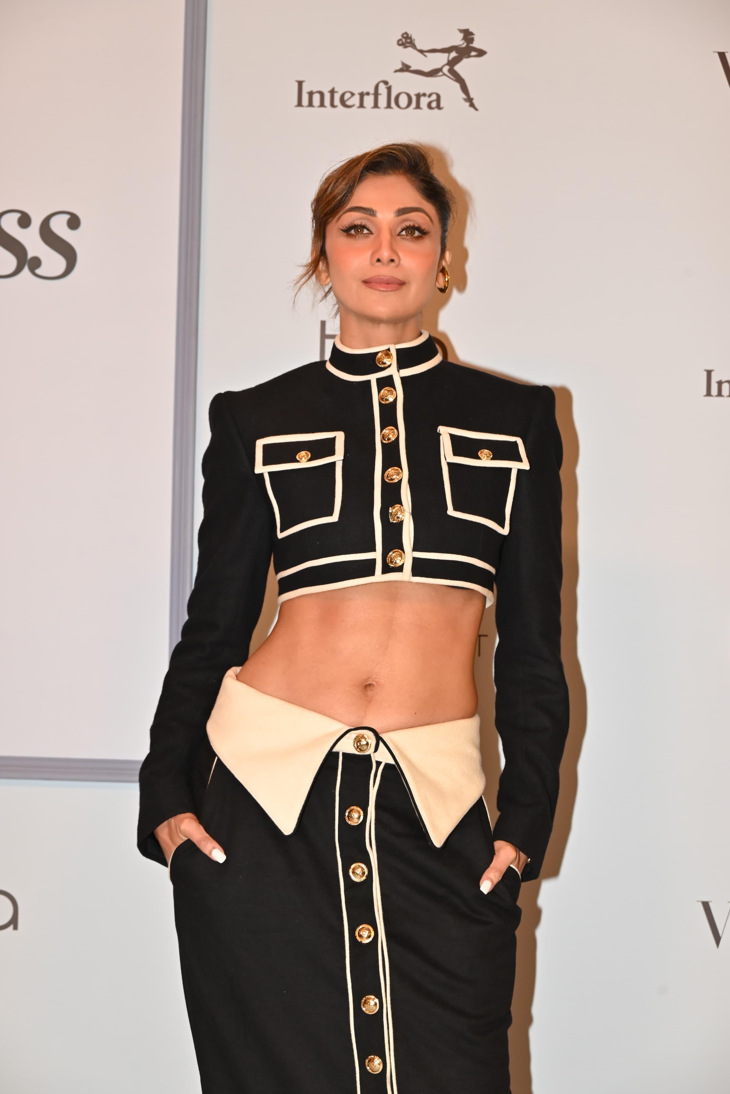 Shilpa Shetty oomphed fashion as she attended an event in the city. The actress looked absolutely stunning in a crop top paired with a long skirt featuring beige detailing
