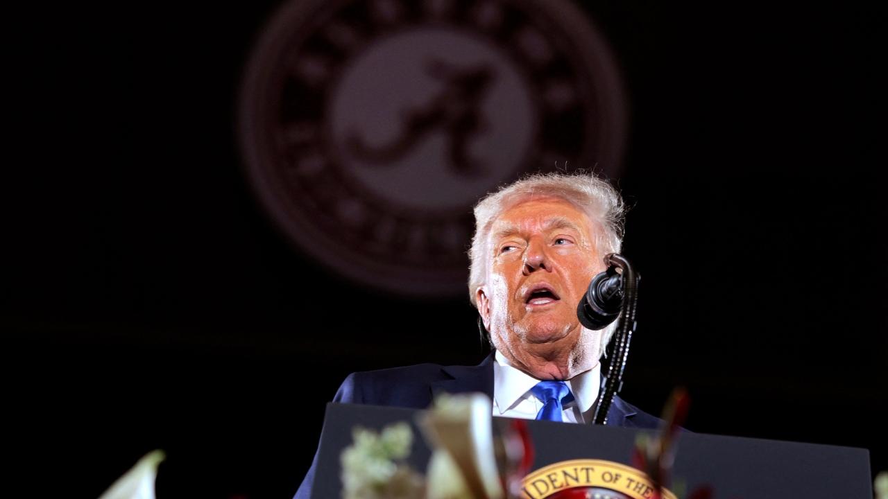The Republican's jolting speech was standard fare for Trump and well-received by the crowd in deep-red Alabama, which backed him in all three of his presidential runs