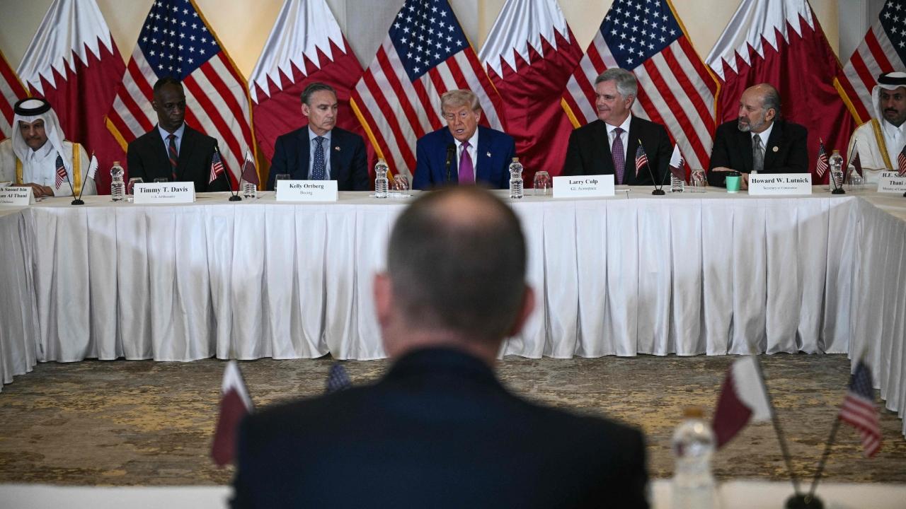 Trump, who is visiting the Gulf nation as part of a three-country Mideast swing, made the appeal during a state dinner held in his honour by Qatar's emir, Sheikh Tamim bin Hamad Al Thani