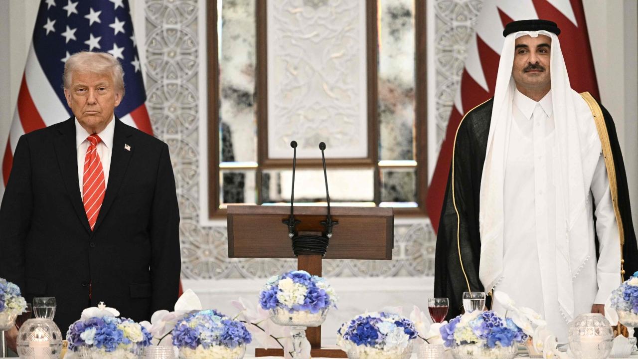 Once seated, he pumped his fist a few times and pointed at the UAE leader. Then the motorcade pulled away