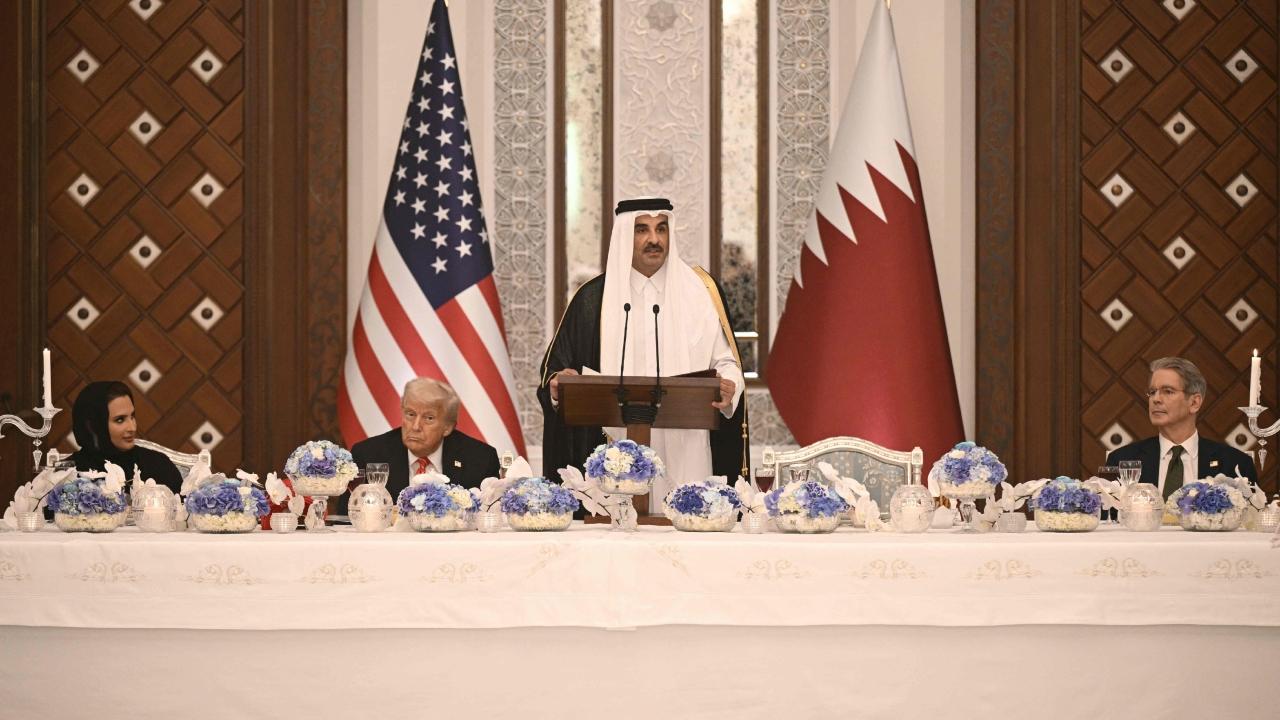 The president walked out of the palace with Sheik Mohammed after dinner. They shook hands, and then Trump stepped into his limousine
