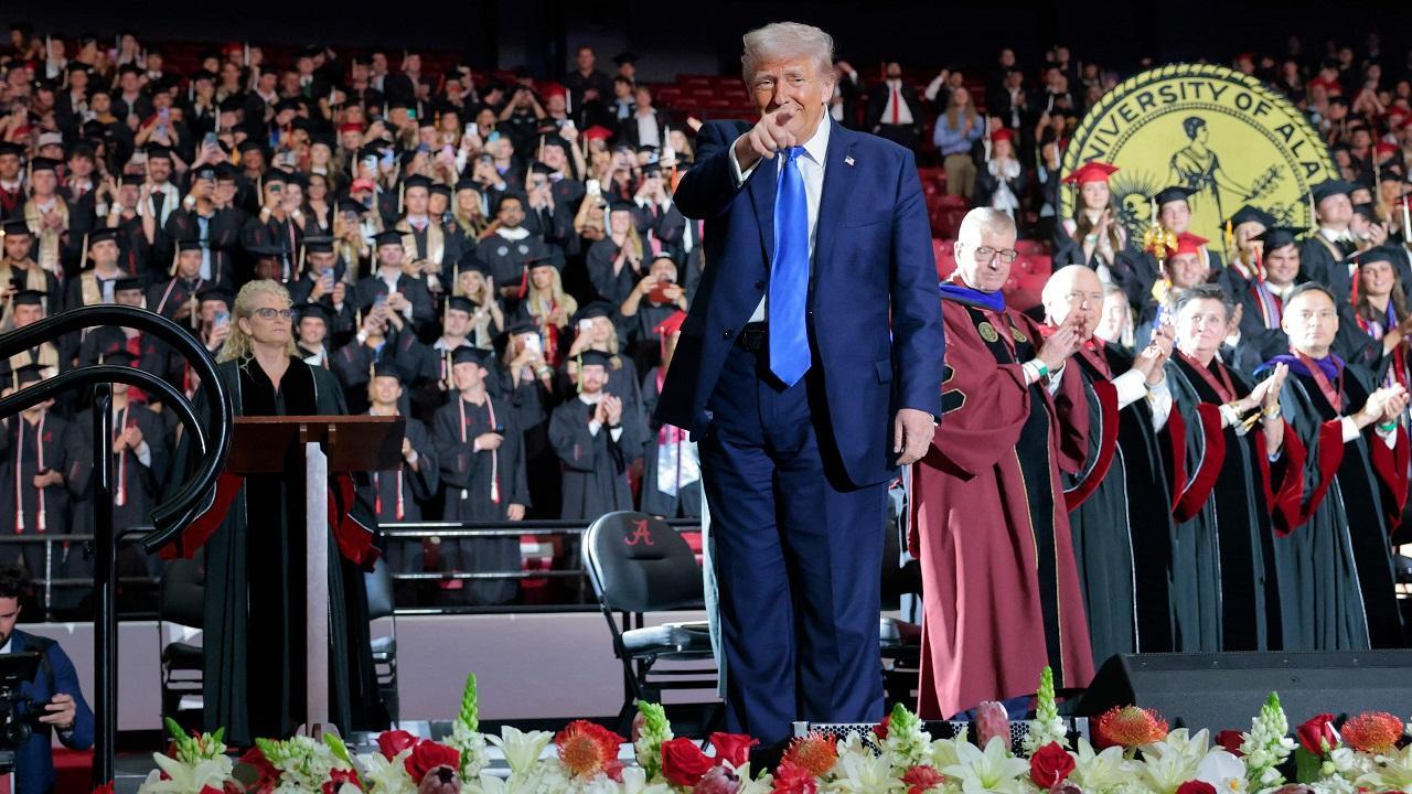 Donald Trump addresses graduating students at University of Alabama
