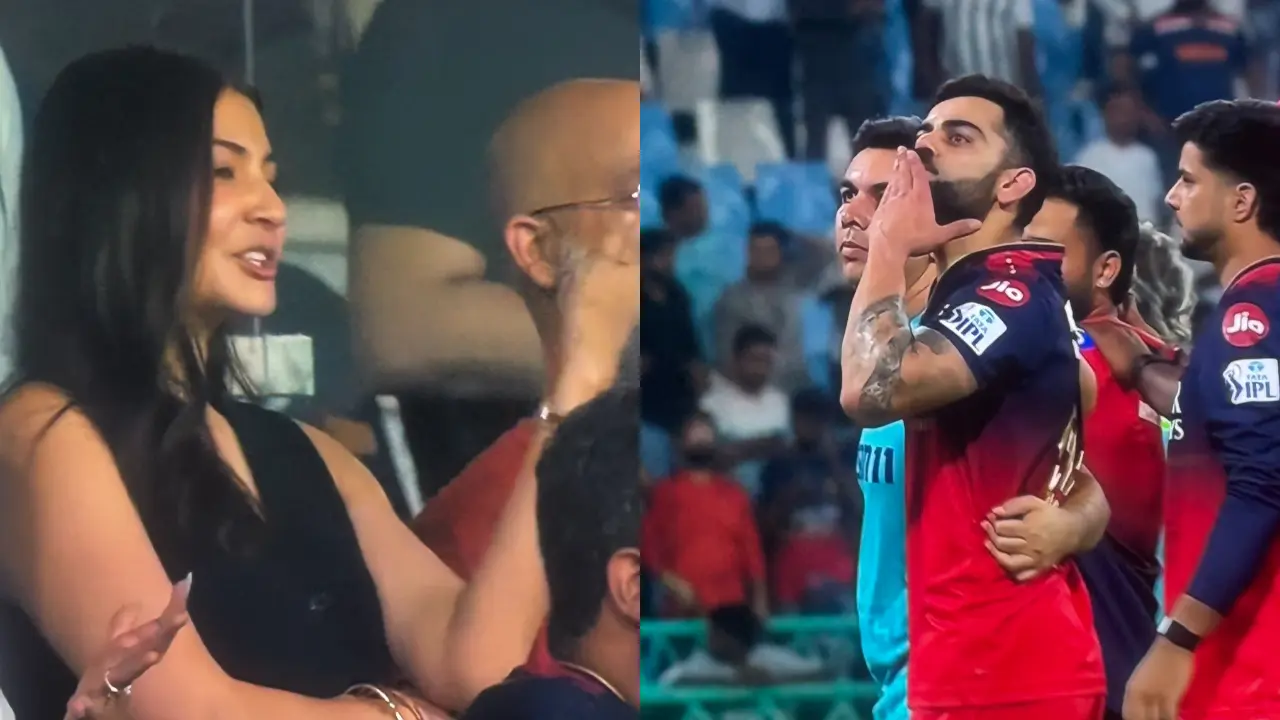Anushka Sharma blows flying kiss to Virat Kohli after RCB win, fans react