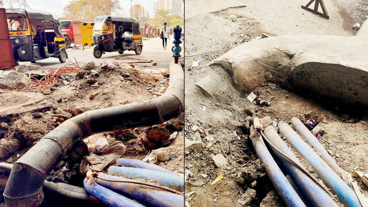BMC road work: Exposed wires and pipes in Versova’s Model Town raise concerns