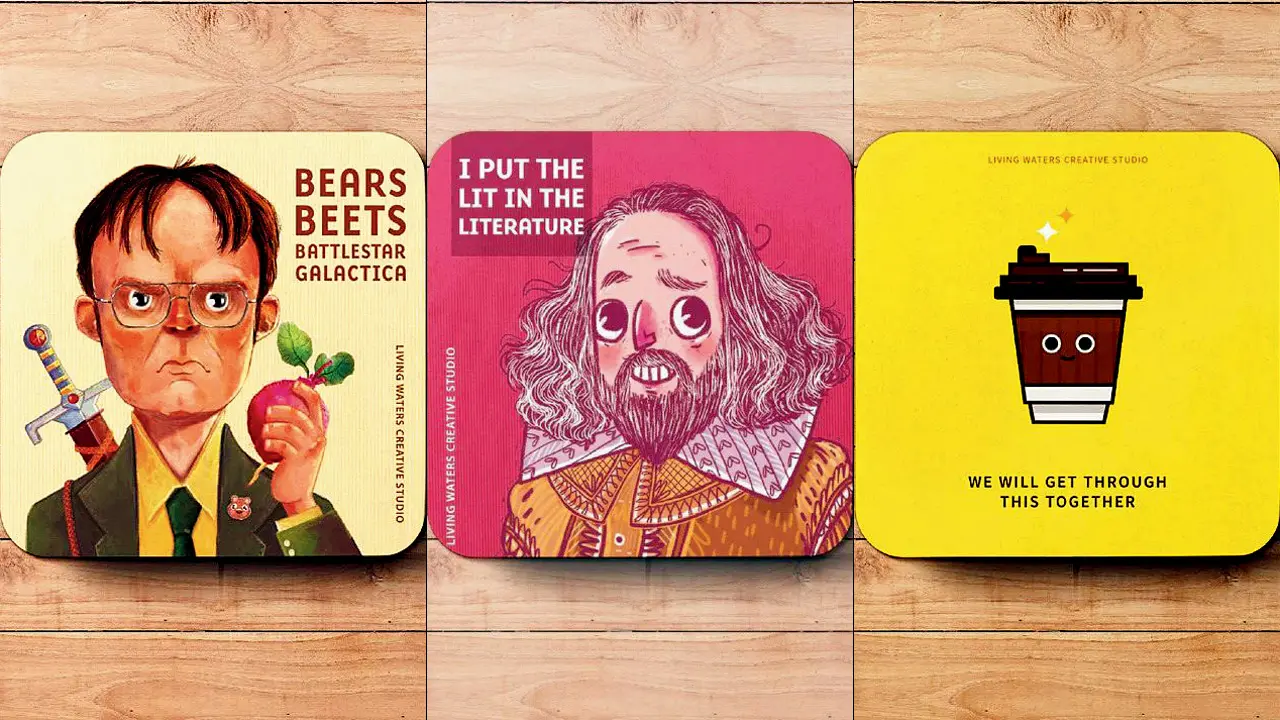 Visit this online store to check out colourful pop culture coasters