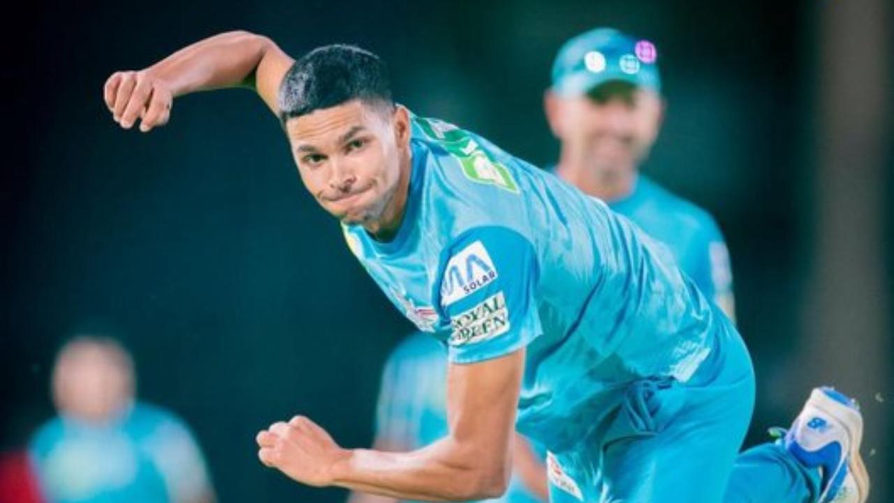 LSG debutant Akash Singh claimed two wickets for 30 runs by completing his quota of four overs. Digvesh Rathi, too bagged two wickets. Prince Yadav registered one wicket to his name(Pic: X/@LucknowIPL)