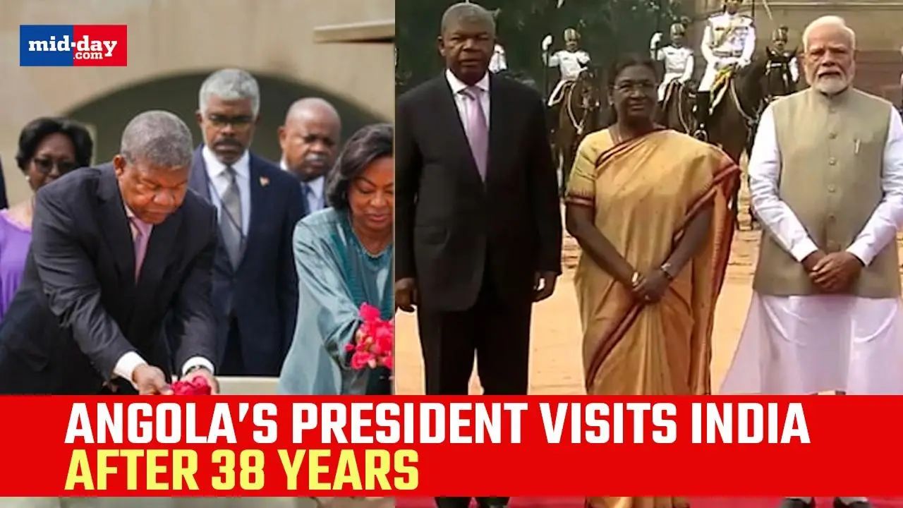 Angola’s President Joao Lourenço recieves a ceremonial welcome in Delhi