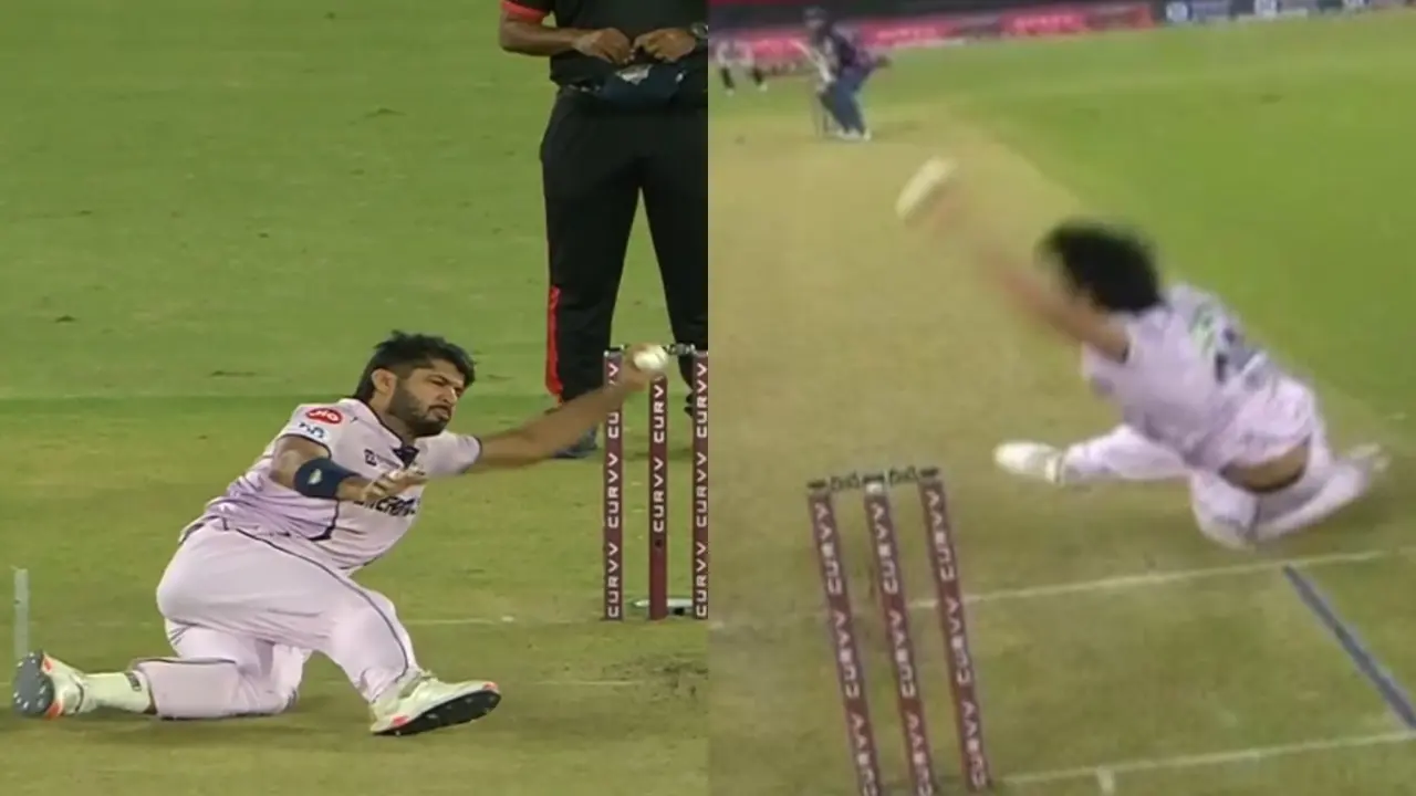 GT vs LSG: Arshad Khan slips twice on run-up, but avoids major injury