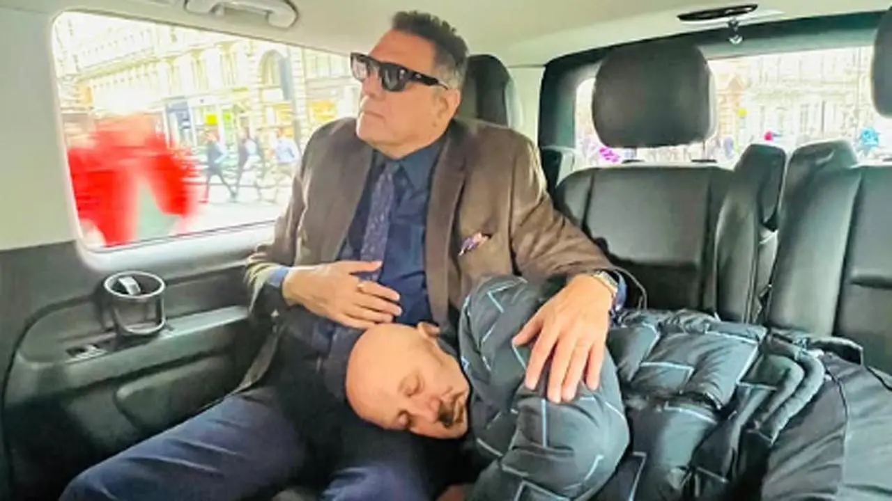 Boman Irani shares sweet moment of Anupam Kher sleeping on his lap