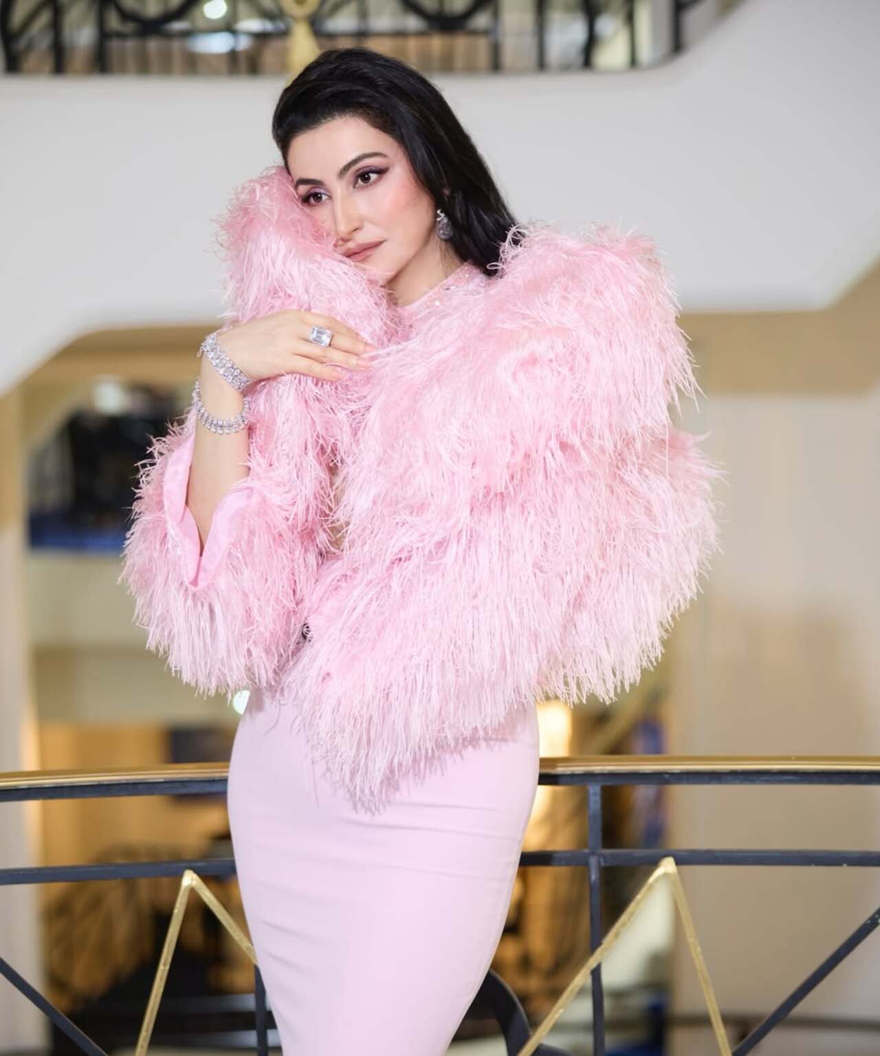 Shalini Passi looked her glamorous best for her debut at the Cannes film festival. She opted for an all-pink outfit by Fouad Sarkis