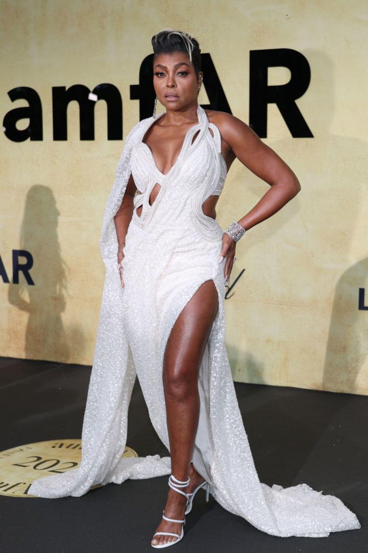 Taraji P Henson attended the annual American Foundation for AIDS Research amfAR Gala Cannes 2025 at the Hotel du Cap-Eden-Roc in Cap d'Antibes, southern France in a custom Gaurav Gupta couture