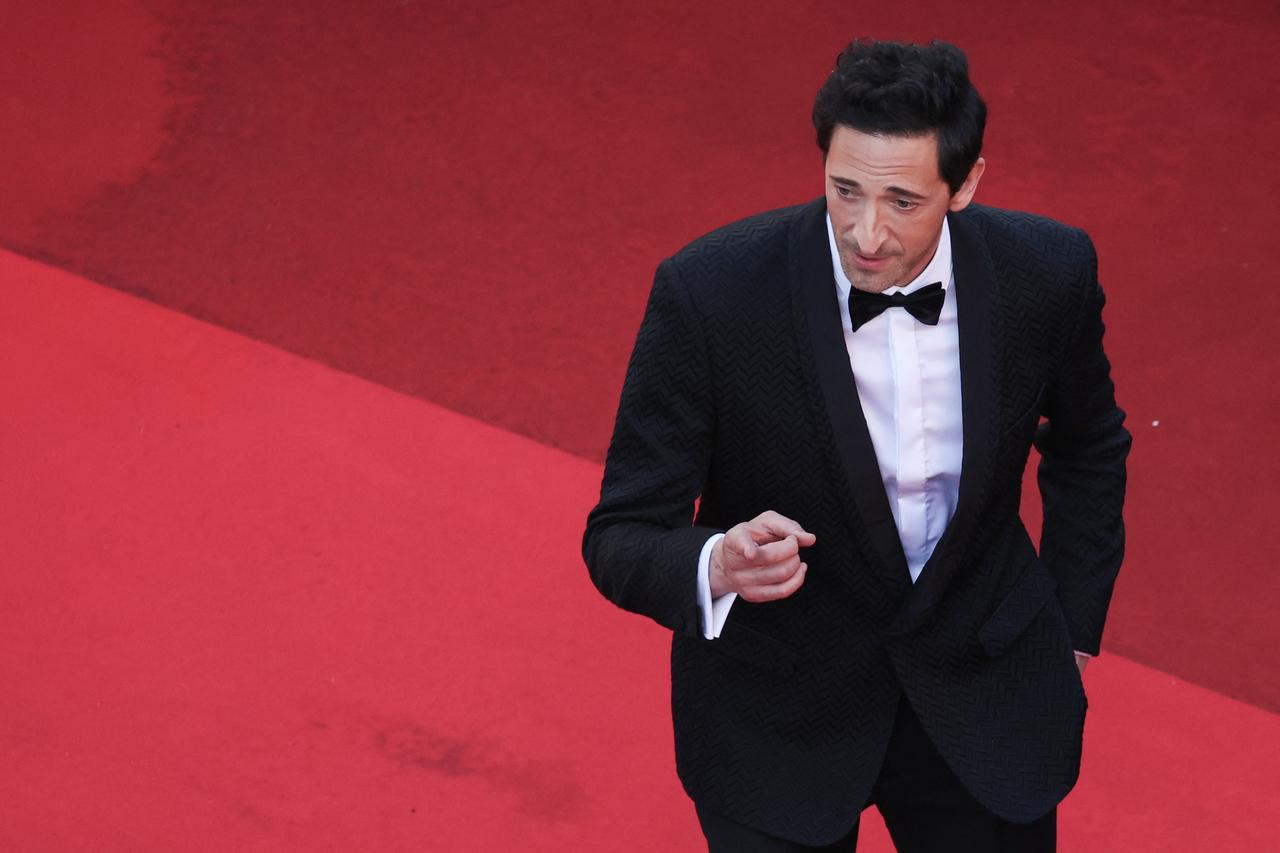 Adrien Brody arrived for the screening of the film 'Vie privee' in a classic black tuxedo