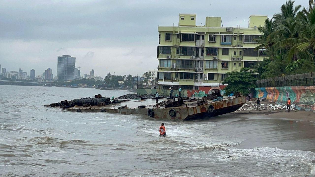 High tides such as this are not unusual for Mumbai during the monsoon, but they often disrupt daily life, flooding low-lying areas and leaving residents and businesses on alert