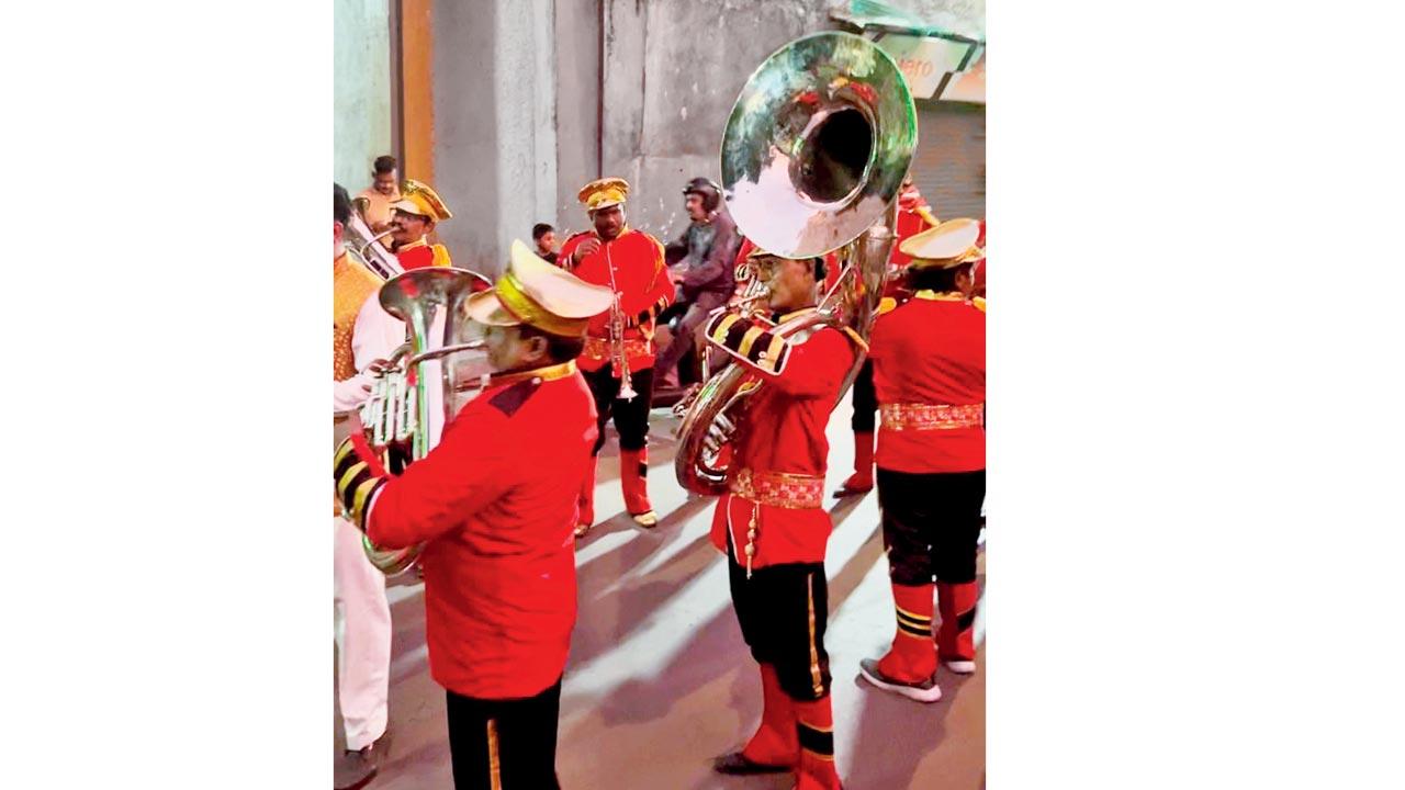 A moment from the band’s performance before the concert