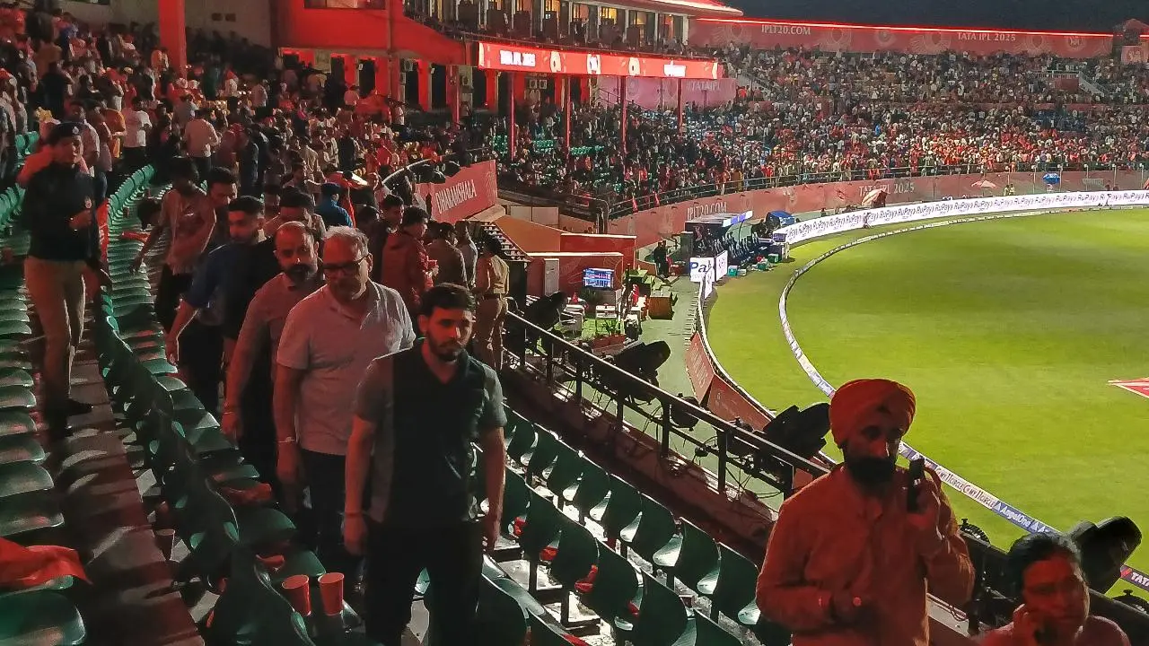 Panic at Dharamsala stadium as fans evacuated amid military escalation: WATCH