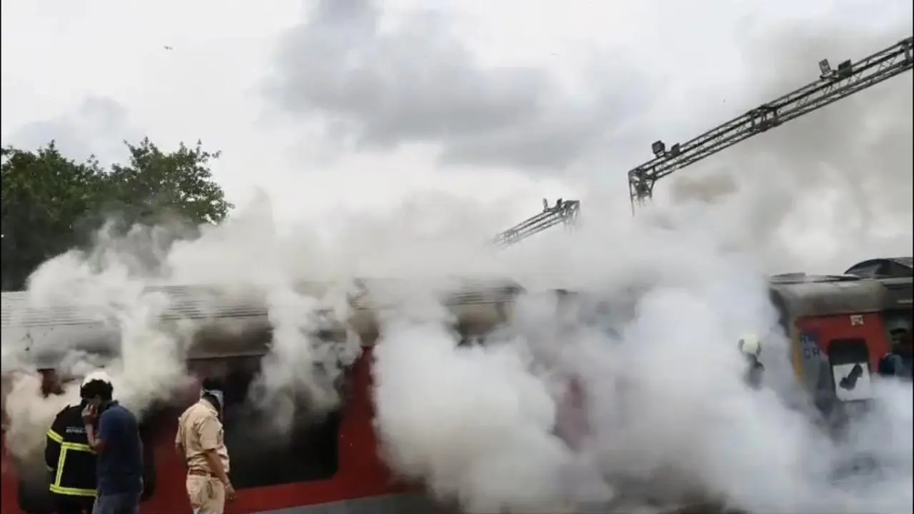 IN PHOTOS: Fire at Mahanagri Express train in Mumbai