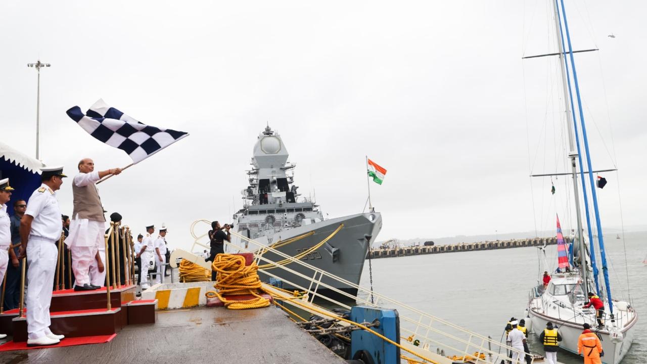 Addressing a flag-in ceremony in Goa for the Indian Naval Sailing Vessel (INSV) Tarini, Rajnath Singh hailed the courage, endurance, and accomplishments of two Indian Navy officers—Lieutenant Commanders Dilna K and Roopa A—who returned after successfully completing Navika Sagar Parikrama II, a circumnavigation expedition undertaken in double-handed mode