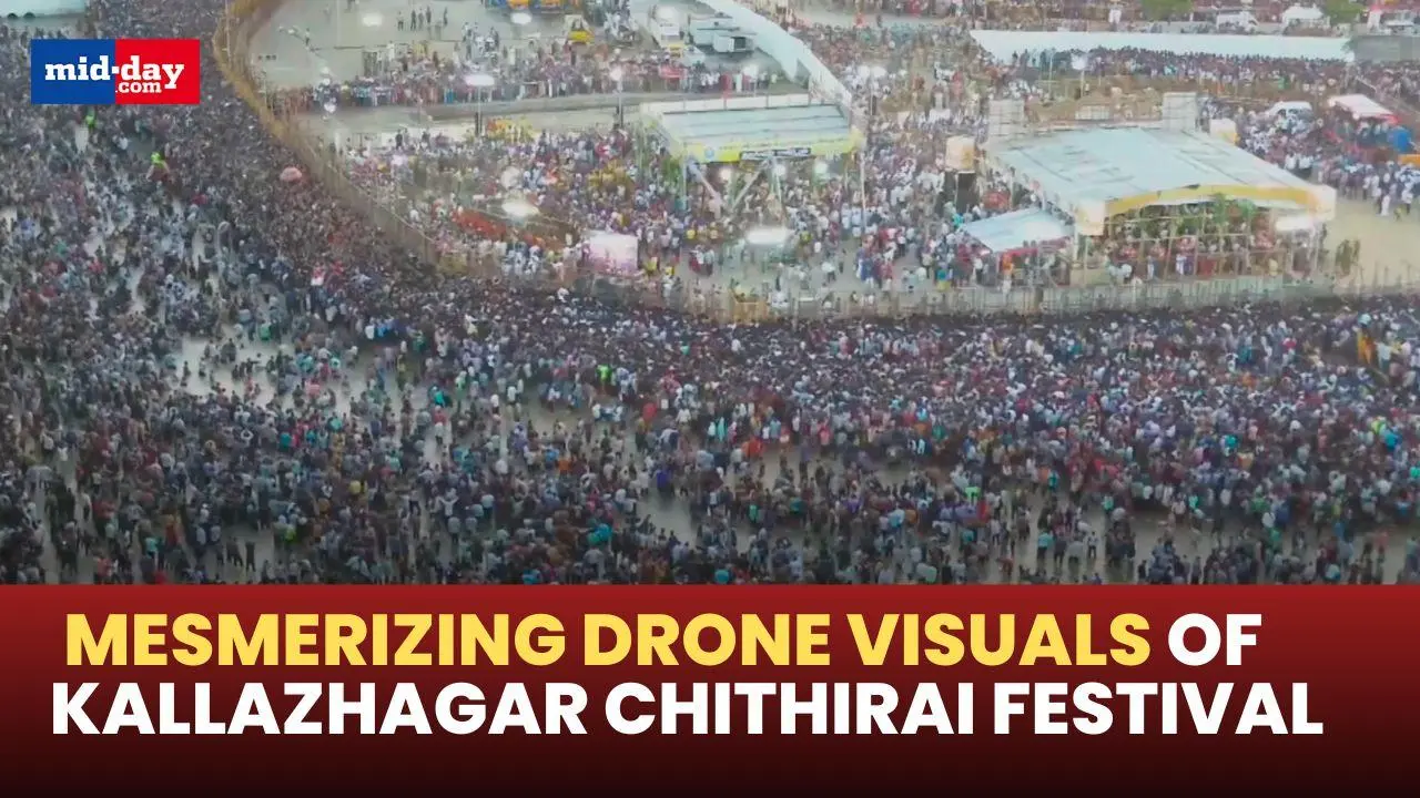 Drone visuals show grand Kallazhagar Chithirai festival celebrations in Madurai
