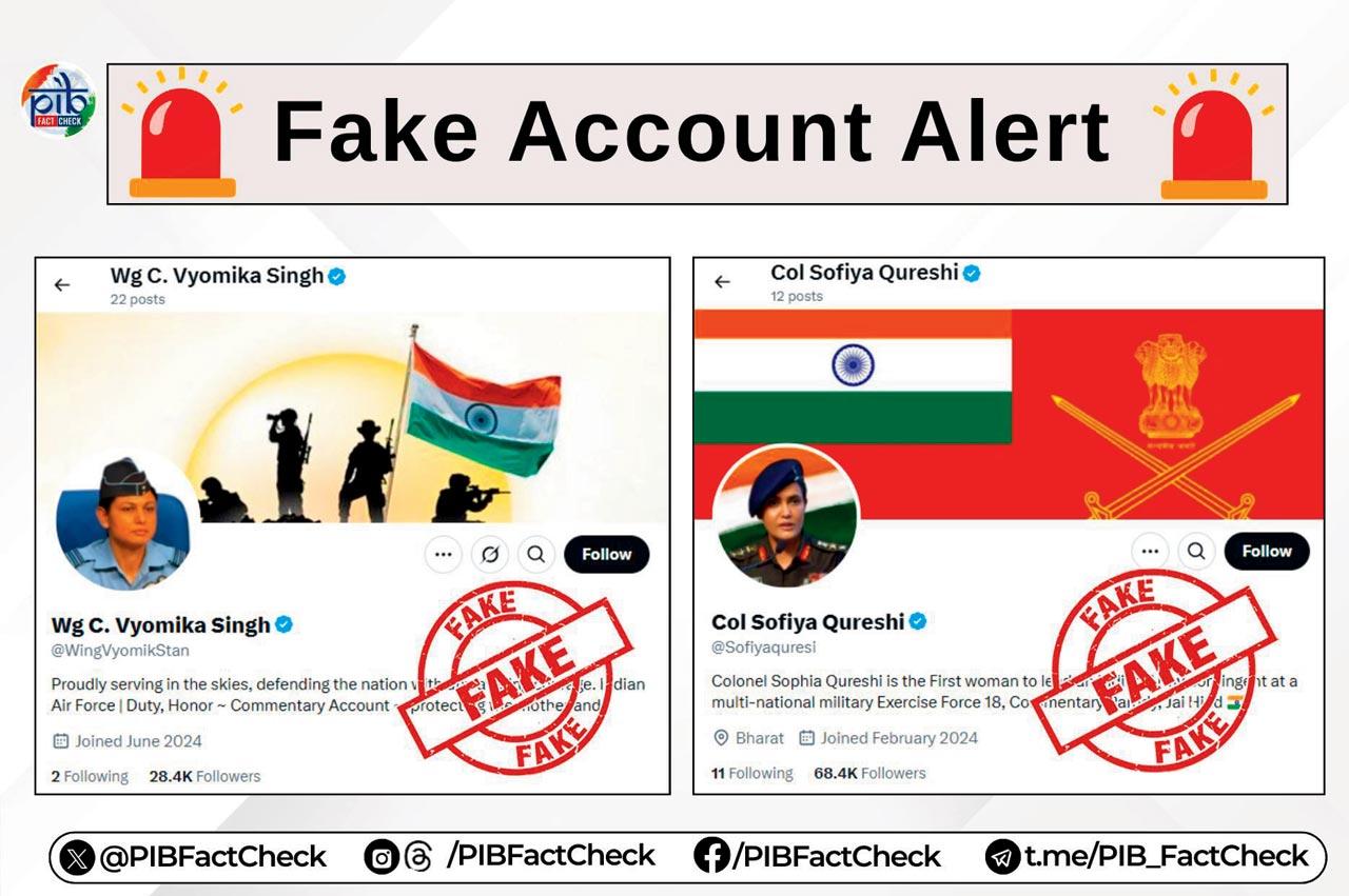 The Press Information Bureau (PIB) debunked fake “verified” X accounts of the officials. Pic/Instagram@pibfactcheck